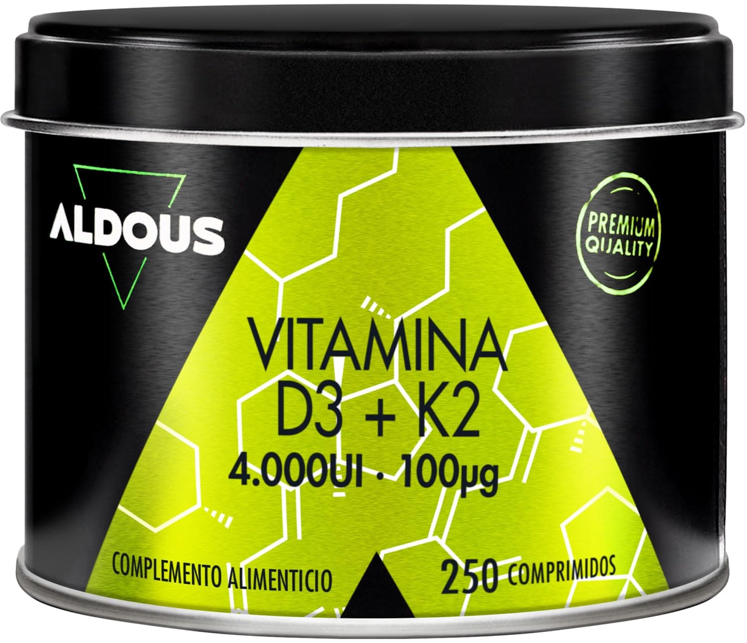 Vitamina D3 K2 4000 UI - 250 comprimidos - Vitamina K2 100mcg - Vitaminas | Vitamina D Colecalciferol - Sistema inmunológico y defensas - Mejora absorción Calcio en Músculos y Huesos - +8 meses- ALDOUS