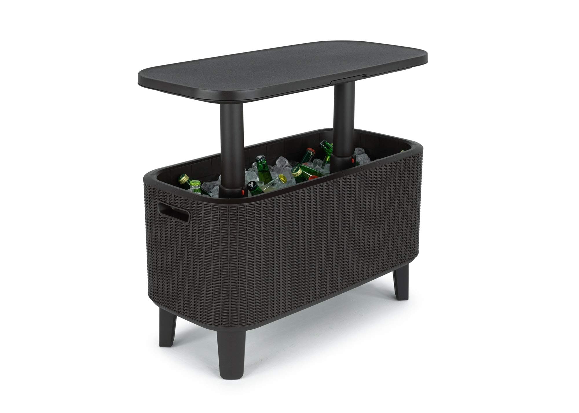 Keter Bevy Bar - Mesa Nevera para Exterior y Jardín, Capacidad 60L, Color Grafito
