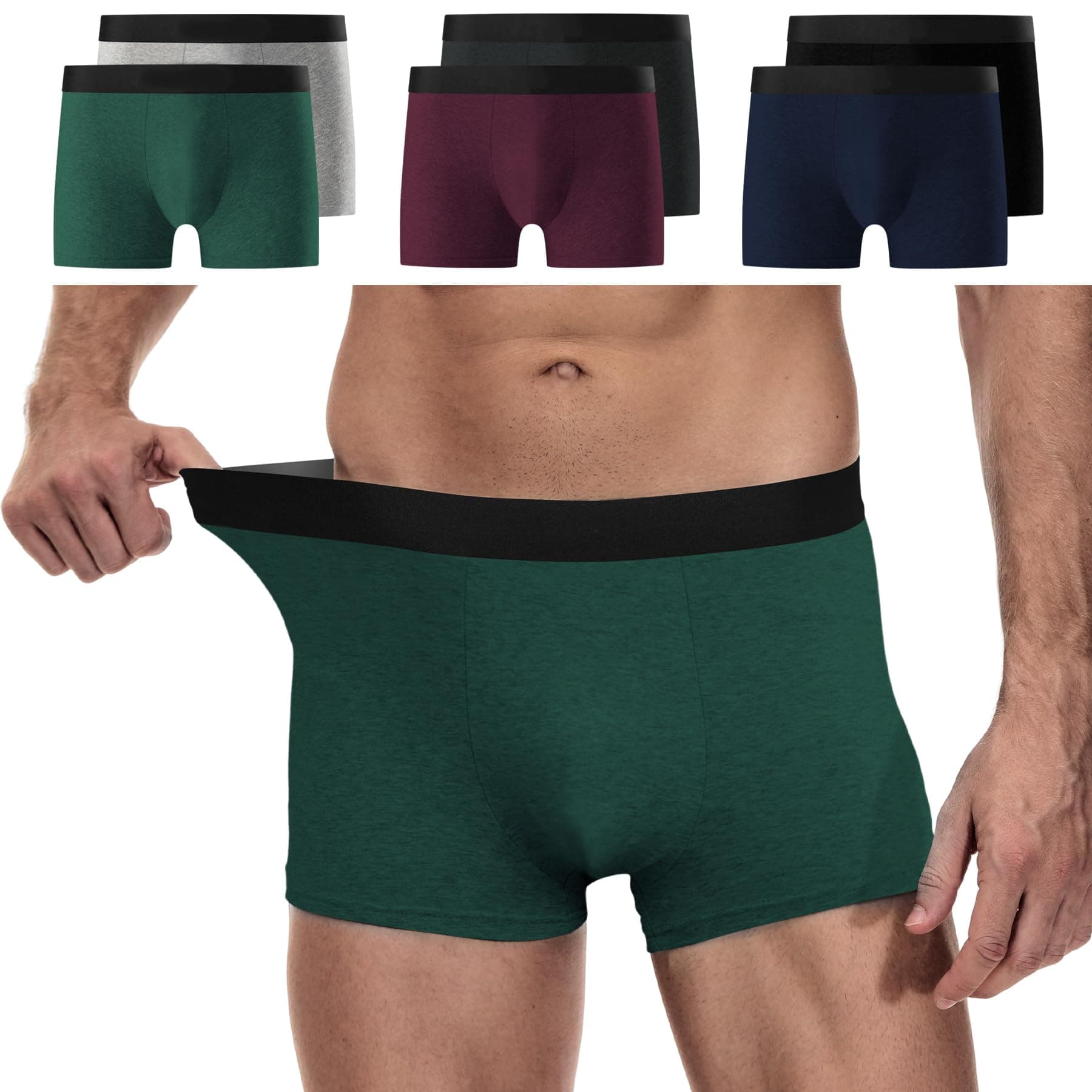 YouShow Calzoncillos Hombre Algodón Pack de 6/12 Boxer para Hombre Ropa Interior Ajustados y Transpirables, Suaves y Cómodo
