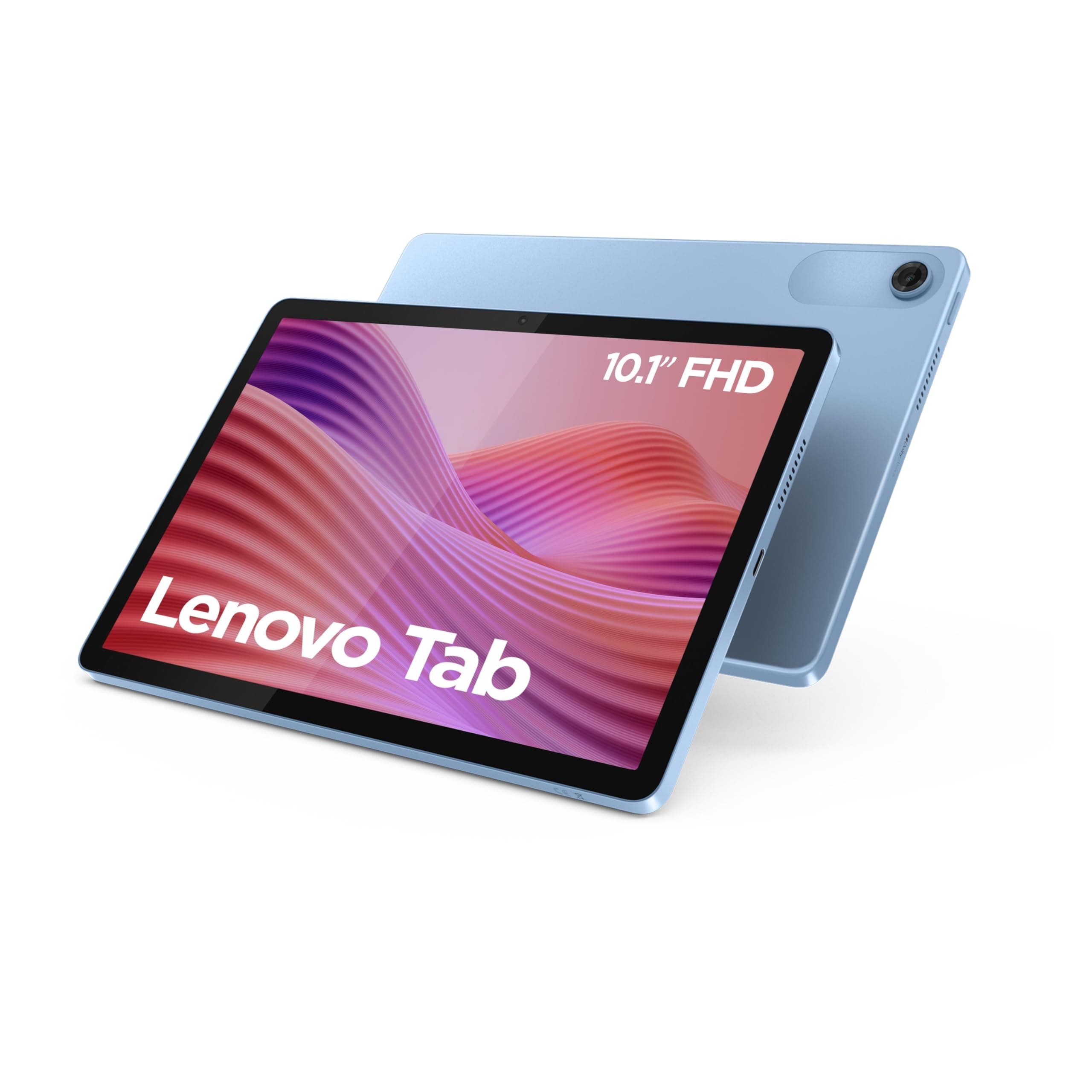 Lenovo Tab - Tablette Tactile 10.1'' WUXGA (MediaTek Helio G85, 8Coeurs, RAM 4Go, 128Go eMMC 5.1, Android 14, Wifi5 + Bluetooth) Étui Transparent - Polar Blue