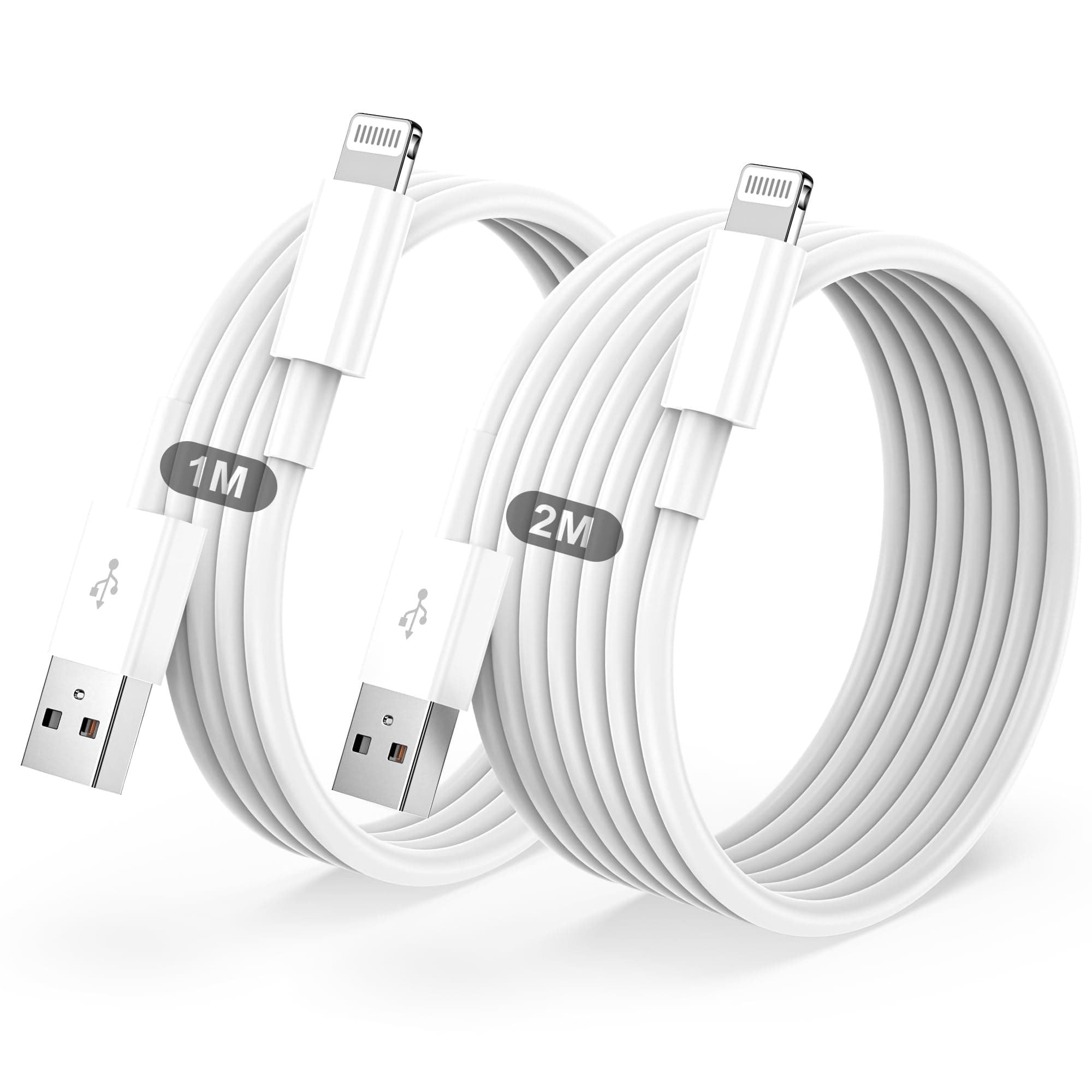 Cavo For IPhone Originale Per Apple Certificato MFi,Cavetto USB Lightning Ricarica 2Pezzi 1M+2M Per iPhone 14/13/12/11/Pro/Pro Max/Min/XR/XS/X 8/7/6s/6/5/Plus/SE/SE 2/iPad Mini 4 caricatore cavi