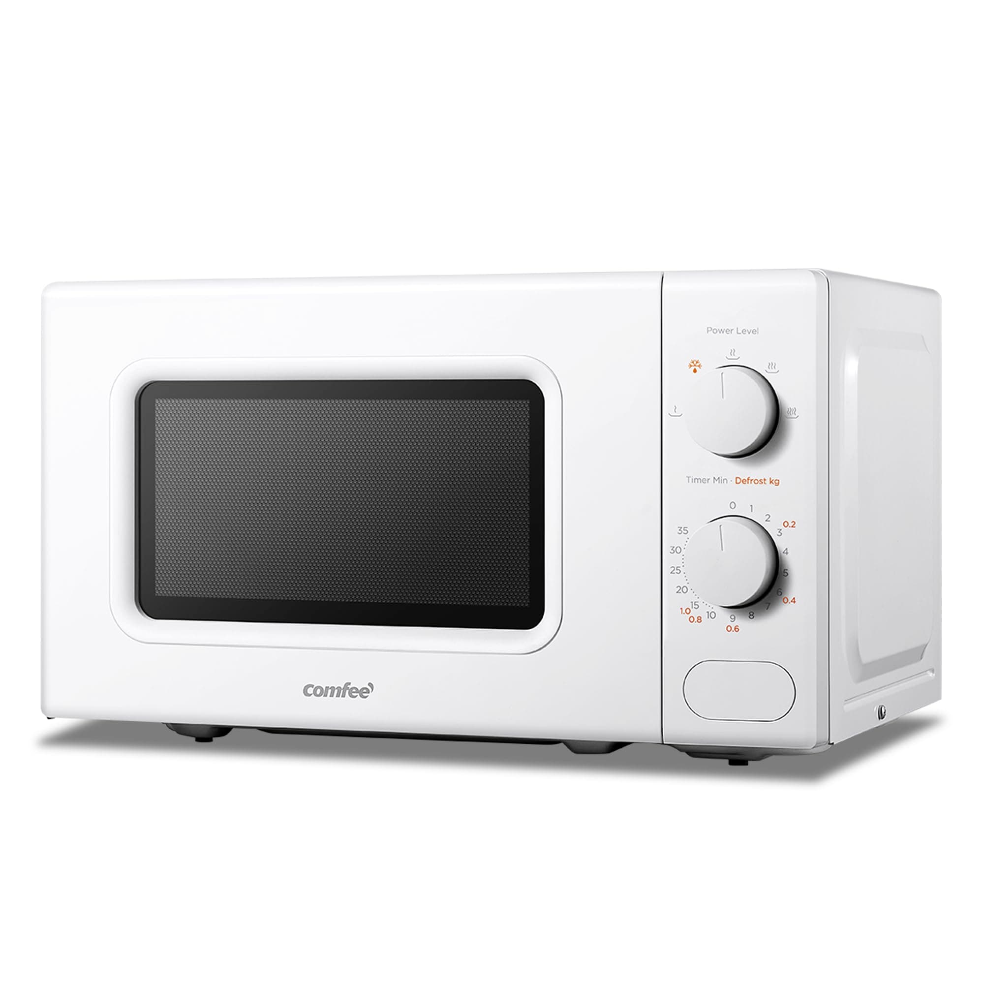 COMFEE' Forno a Microonde Bianco, 20 Litri, 700 W, 5 Livelli di Potenza, Funzione di Scongelamento Rapido, Timer Manuale, Design Compatto-CM-M202CC(WH)