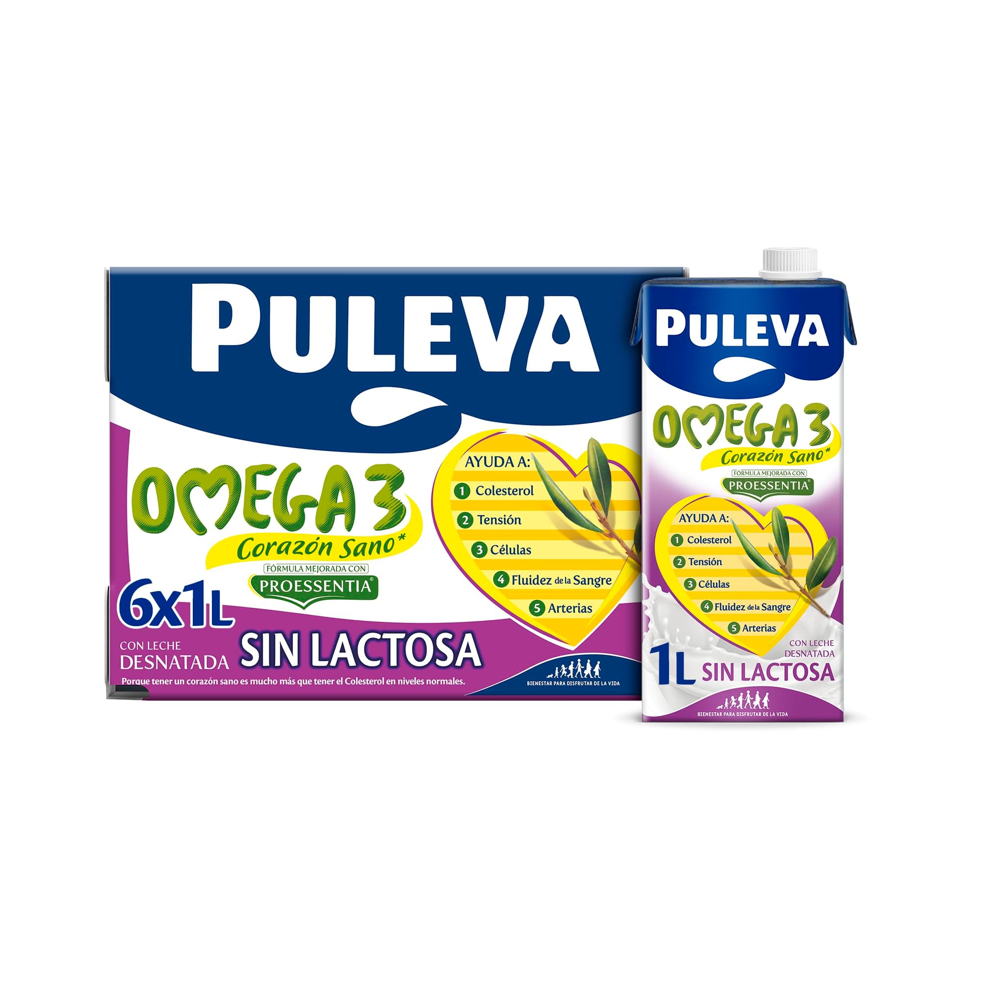 Puleva Omega 3 Proessentia® Sin Lactosa brik 1L - Caja 6 litros