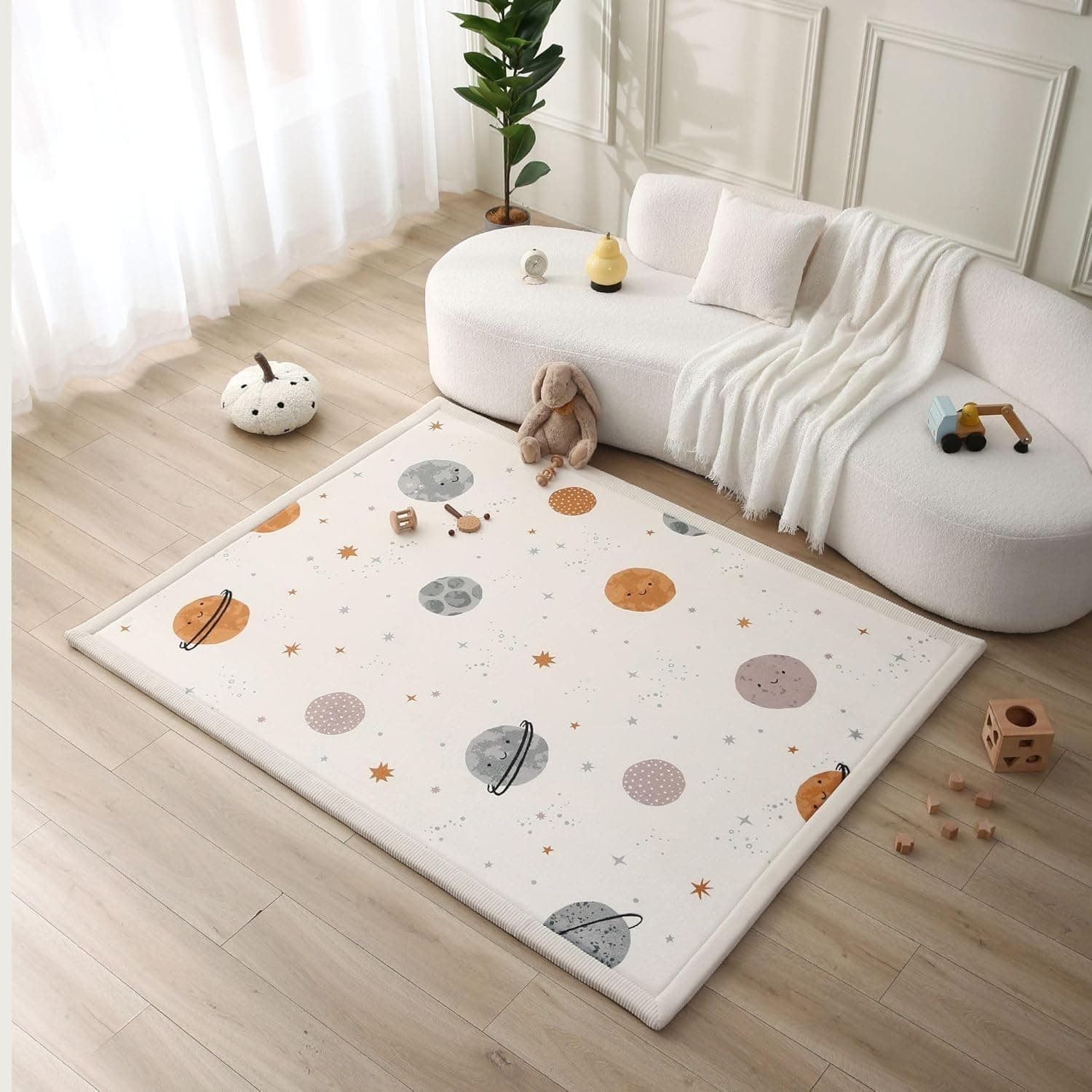 Hakuna Matte Cloudsoft Tapis d'éveil pour bébé au Sol 152,4 x 203,2 cm - Velours Corail - Antidérapant, résistant à l'eau, Non Toxique, Facile d'entretien - Tapis de Jeu épais pour bébé