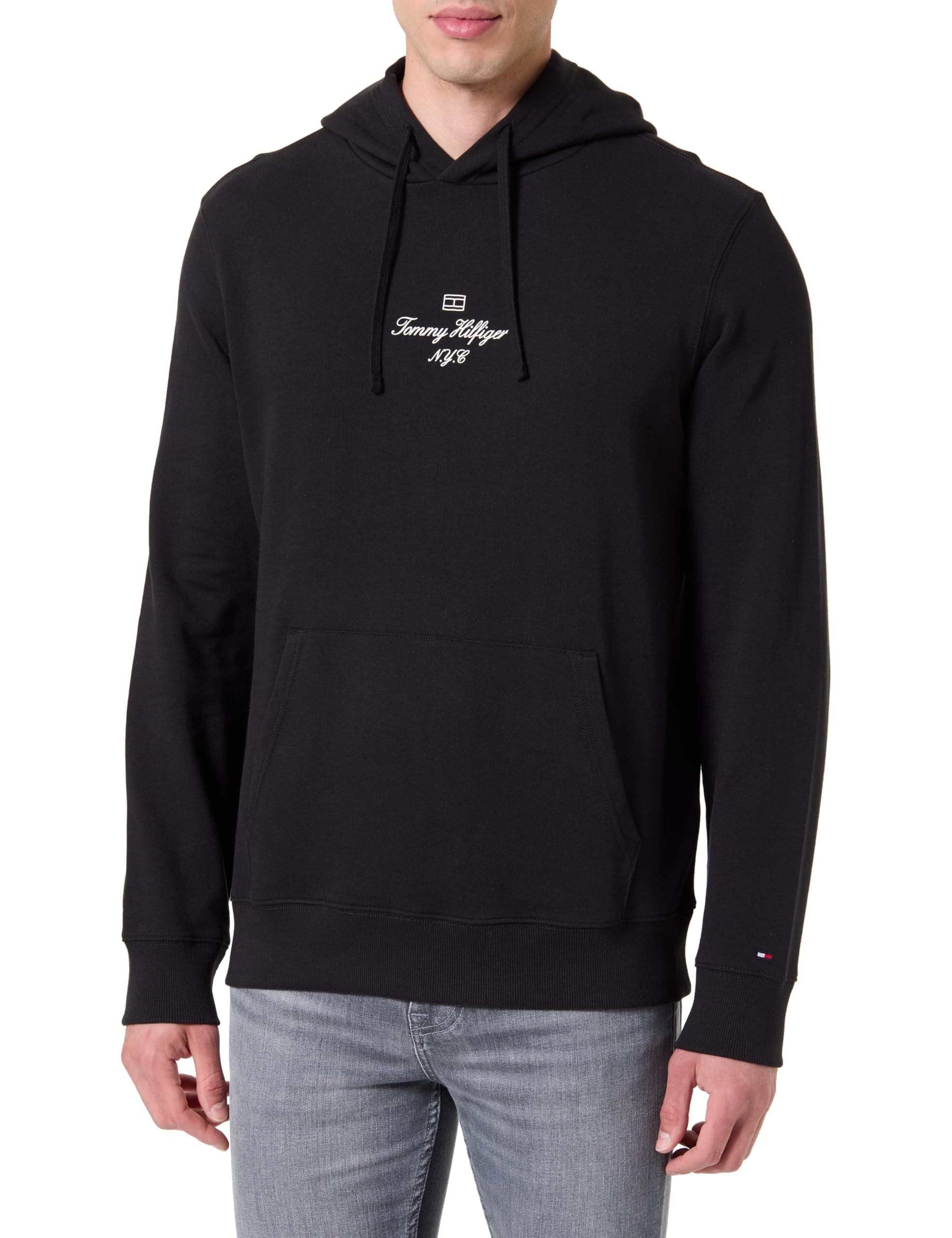 Tommy Hilfiger Herren Outline Flag Script Hoodie Mw0mw39372 Kapuzenpullover