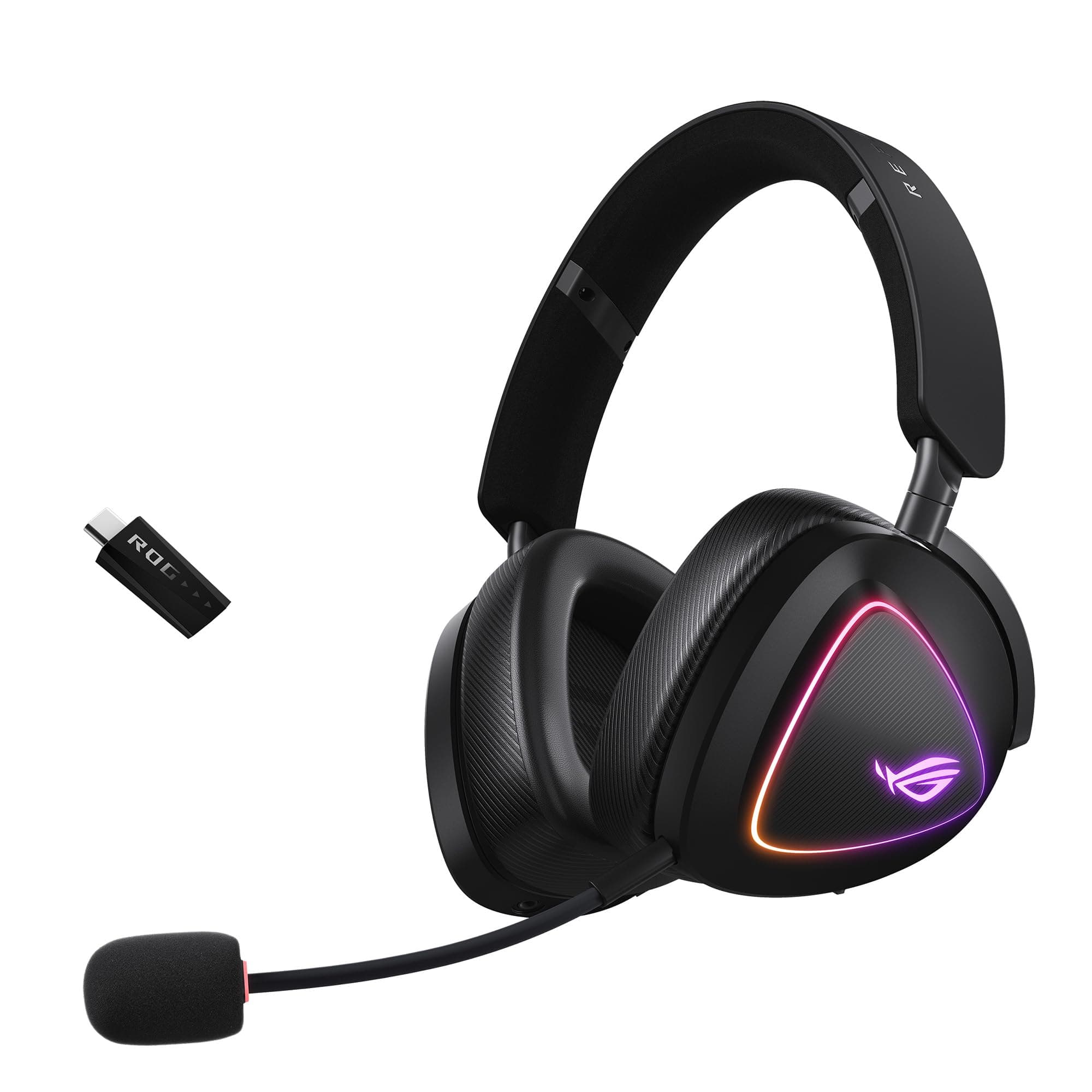 ASUS ROG Delta II - Auriculares Gaming inalámbricos (Controladores de 50 mm, ROG SpeedNova, micrófono 10 mm, 153 h de batería, DualFlow, BT, 2.4 GHz, 3.5 mm, para PC, Switch, PS4, PS5, Xbox), Negro