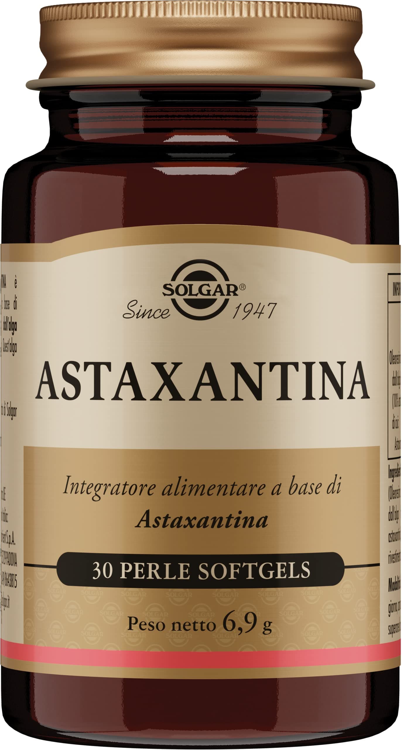Solgar Astaxantina, 30 perle softgel – Astaxantina da Haematococcus pluvialis (azione antiossidante)