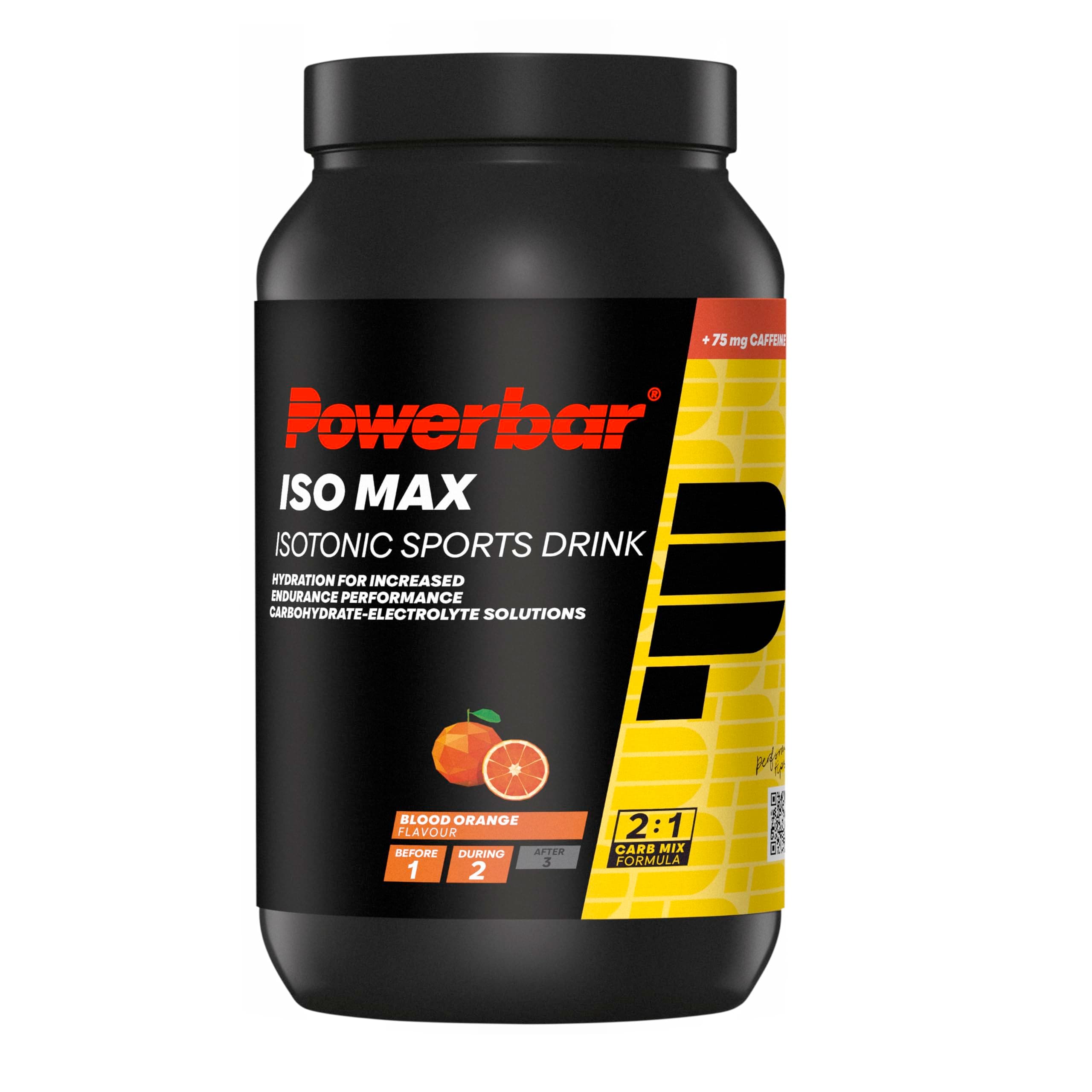Powerbar Isomax Blood Orange 1200g - Bebida Deportiva Isotónica - 5 Electrolitos + C2MAX + 75mg Cafeína