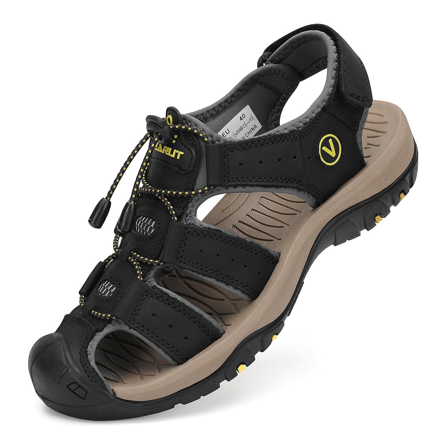 FLARUT Sandalias Deportivas Hombres Verano Exterior Senderismo Zapatos Trekking Casual Zapatos de Montaña Cuero Sandalias de Playa
