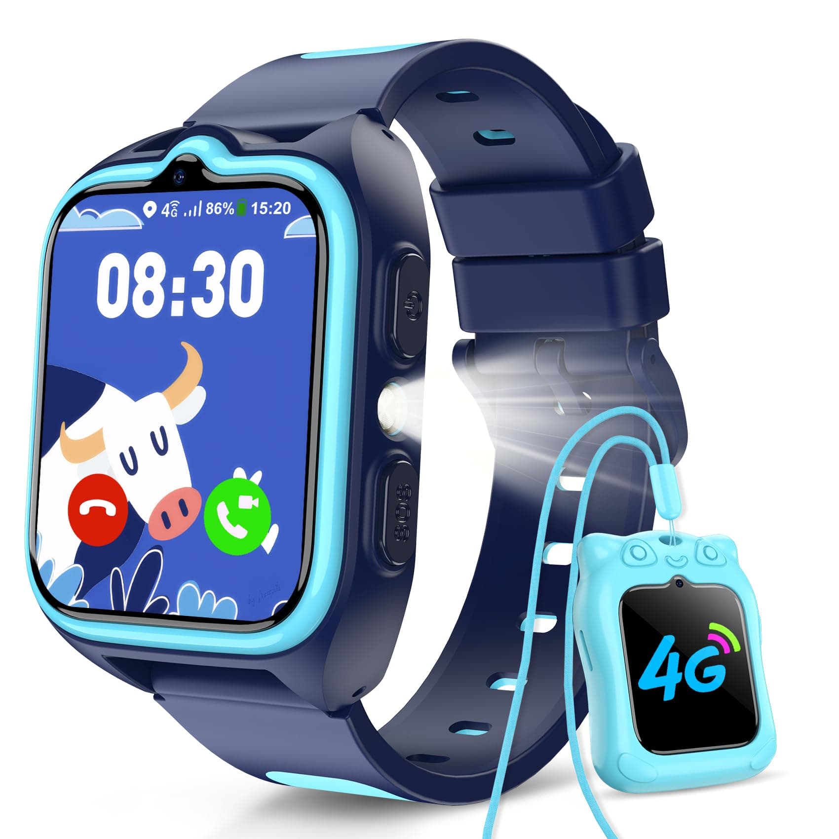 Baolubao Reloj Inteligente Niño 4G, Smartwatch Niños con GPS, Videollamadas, Ilamadas, Chat de Voz, Modo Escuela, SOS, 1.75" Smartwatch con Linterna, Cámara, 2026 Nuevo Reloj Niño y Niñas 4-14 Año