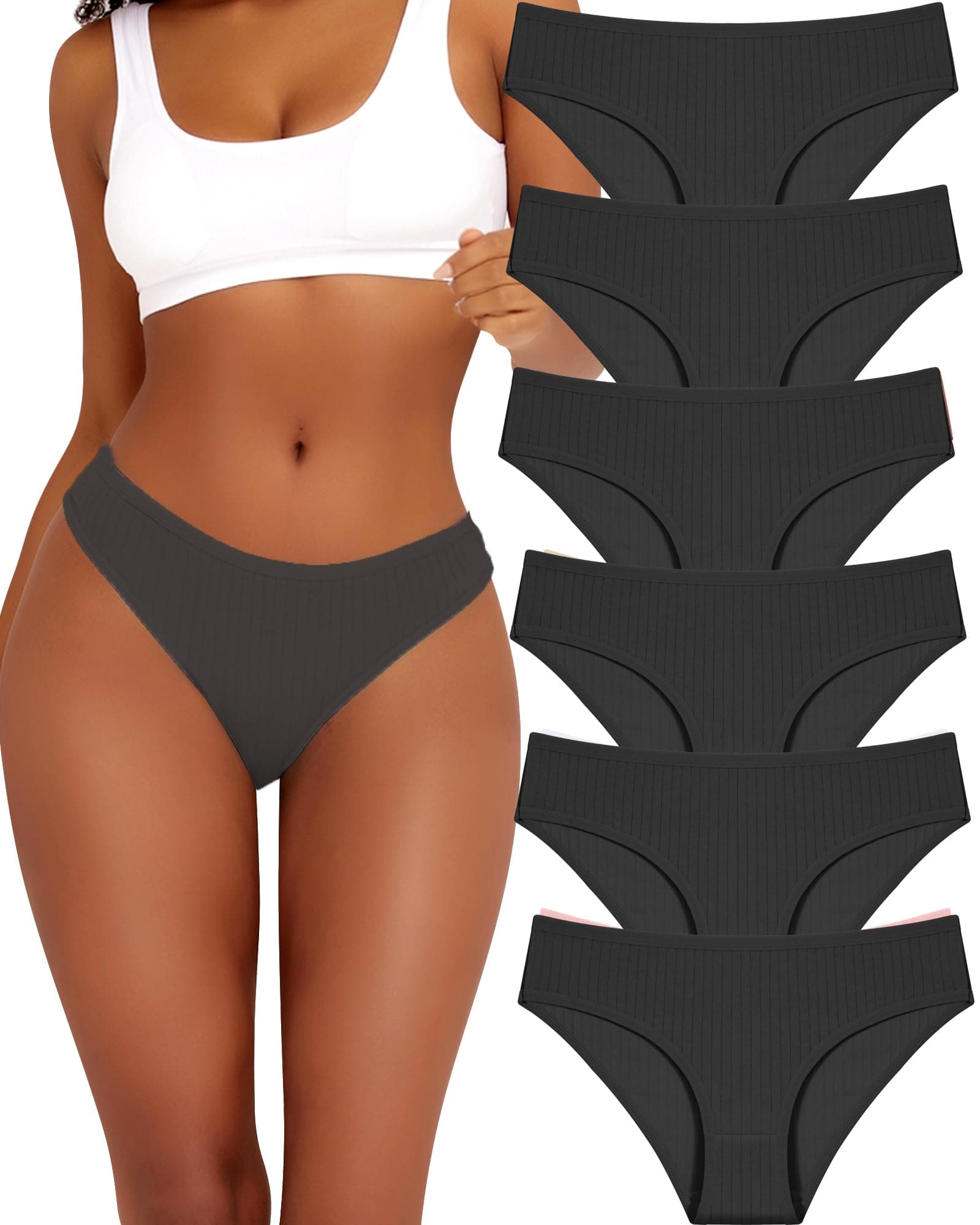 BeReady Confezione da 6 Mutande da Donna in Cotone Elasticizzato Slips Cotone Hipster comode Biancheria Intima Cotone Intimo Traspirante Slip da Donna Confezione Multipla S-XL