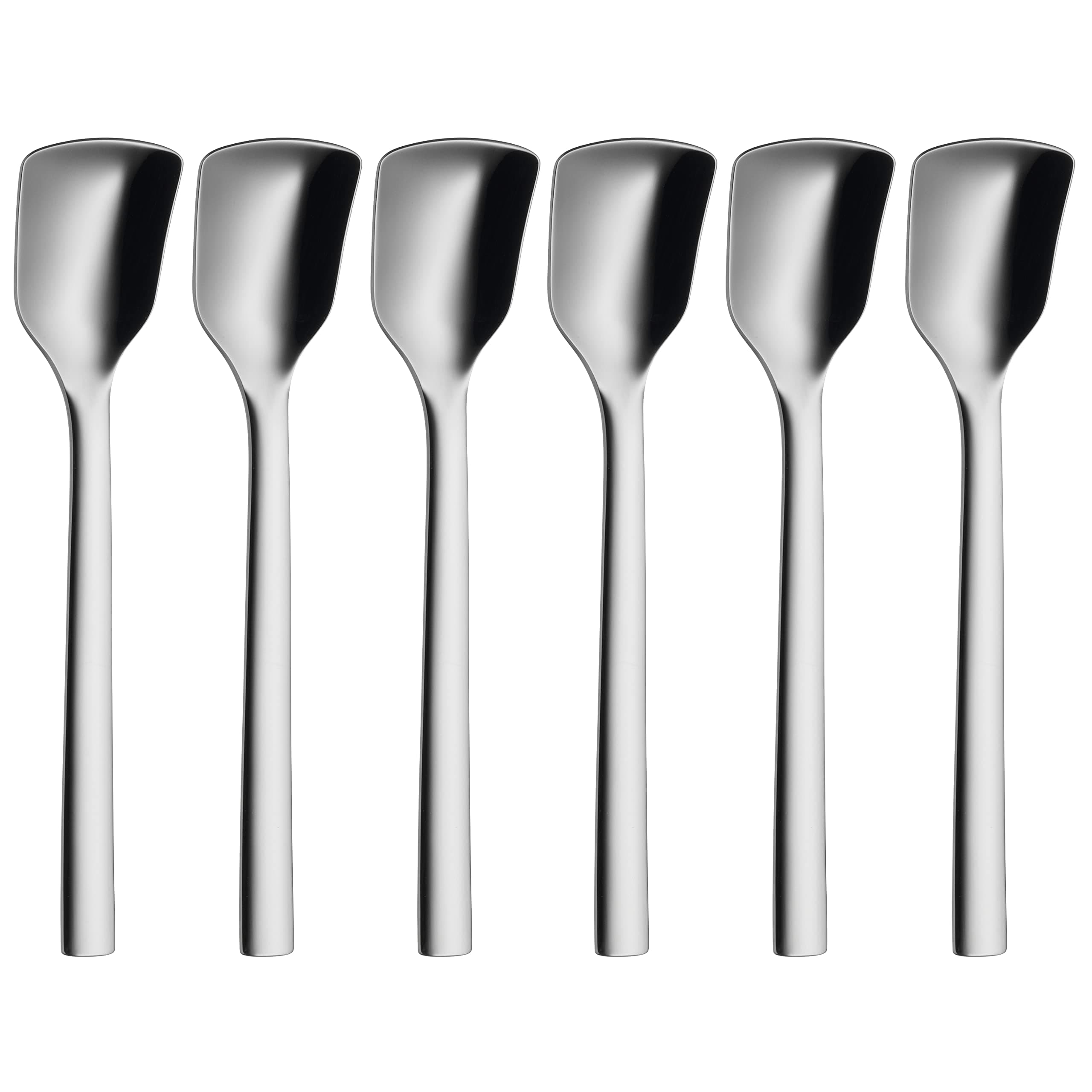 WMF Nuova Eislöffel Set 6-teilig, Eisschaufel Cromargan Edelstahl poliert spülmaschinengeeignet, L 14 cm