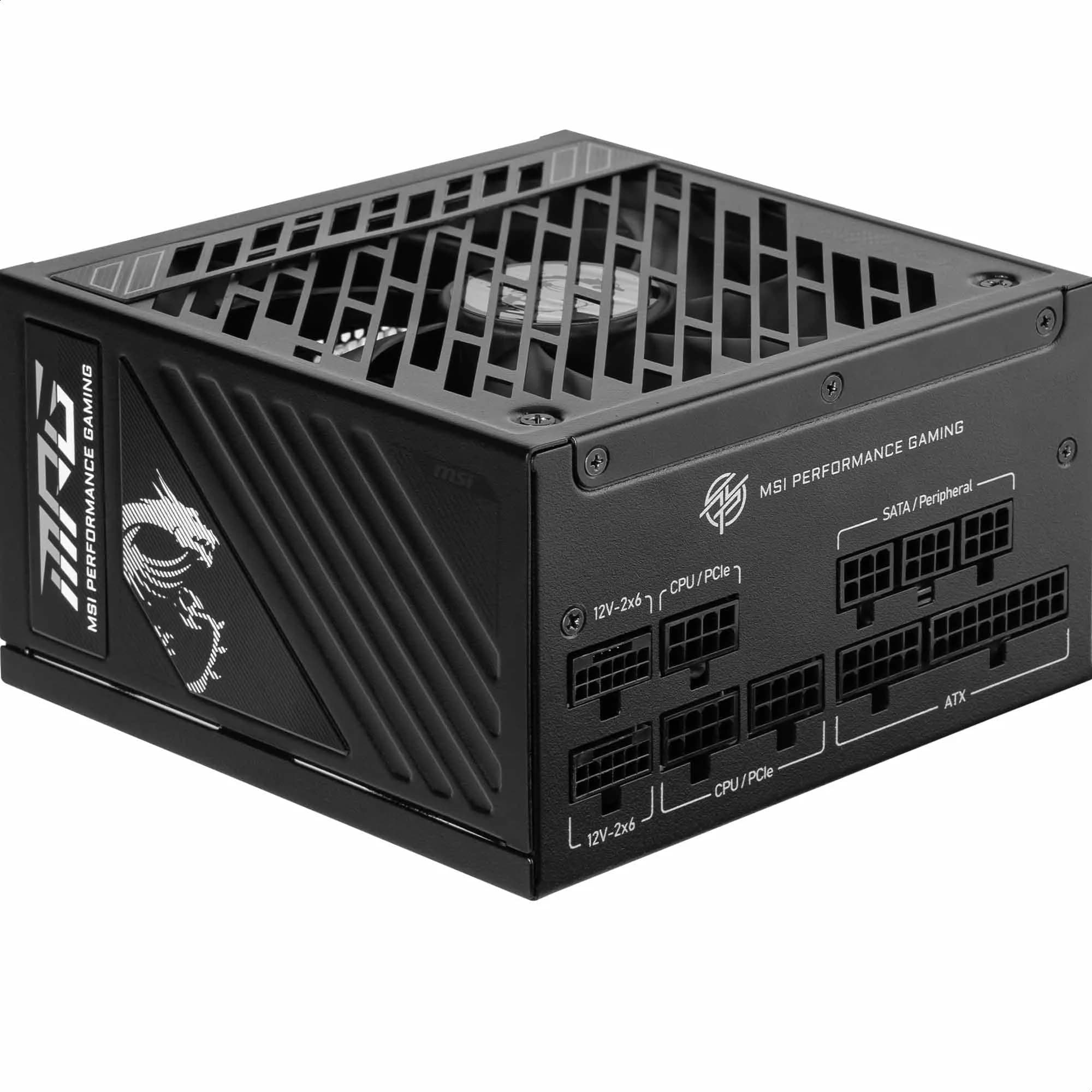 MSI MPG A1250GS PCIE5 Fuente de alimentación, 1250 W, 80 Plus Gold, ATX 3.1, Soporte de GPU PCIe 5.1, Dual Native 12V-2x6, Cable Modular con Conectores bicolores 12V-2x6, Fuente de alimentación ATX