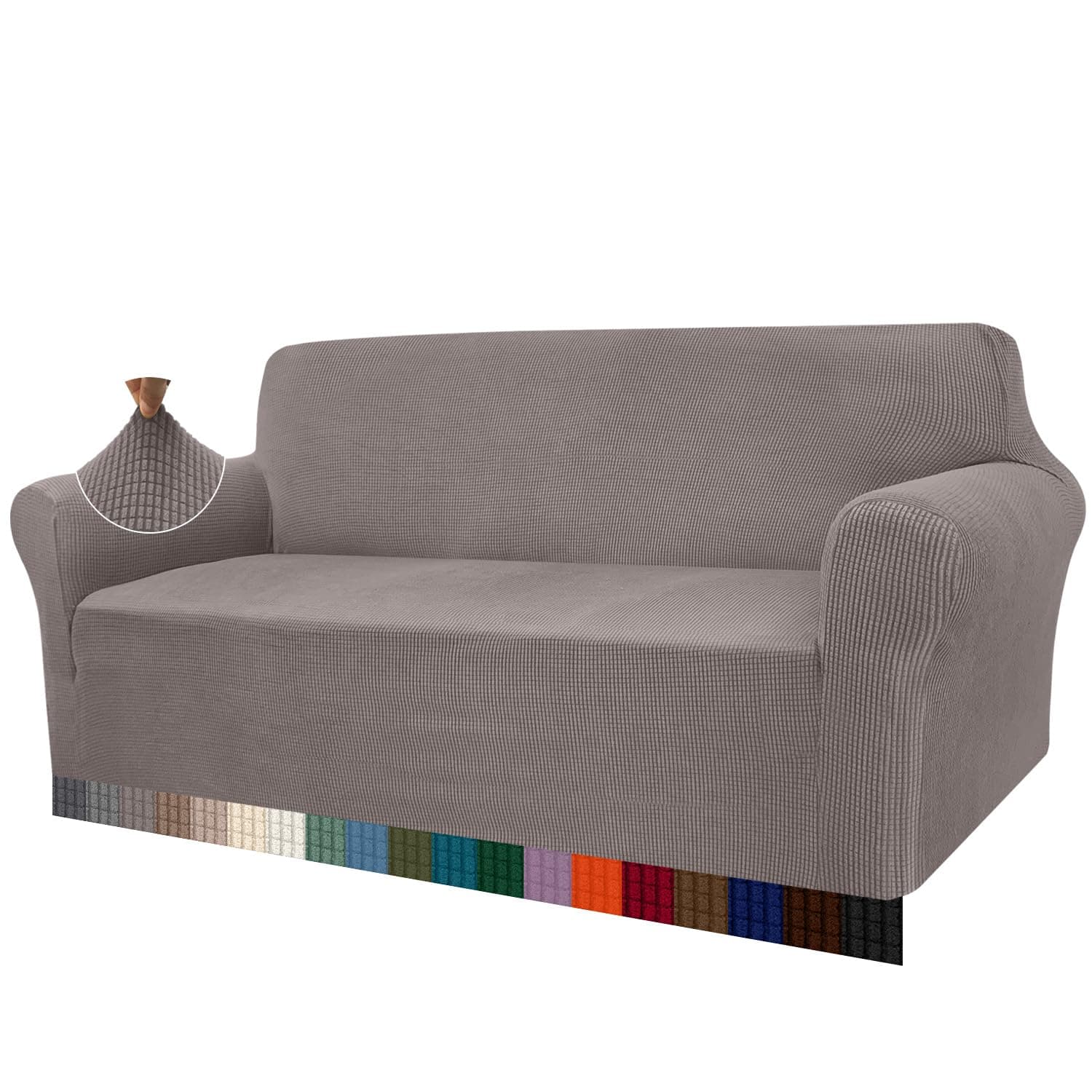 Granbest Copridivano ad alta elasticità, moderno copridivano jacquard, elasticizzato, per soggiorno, protezione per cani, animali domestici (3 posti, tortora)