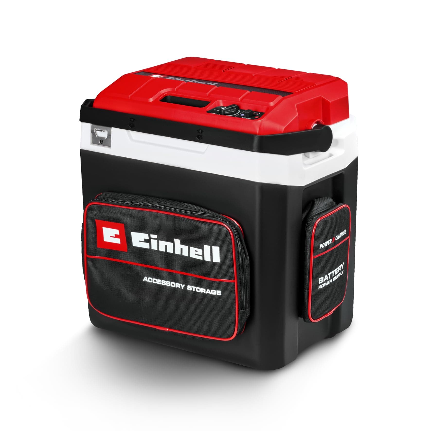 Einhell Glacière portable sans fil TE-COL 18/27 Li-Solo Power X-Change (18 V, 27 l, refroidit et maintient au chaud, mode hybride 12 V pour la voiture et 230 V sur secteur, avec poches, sans batterie)