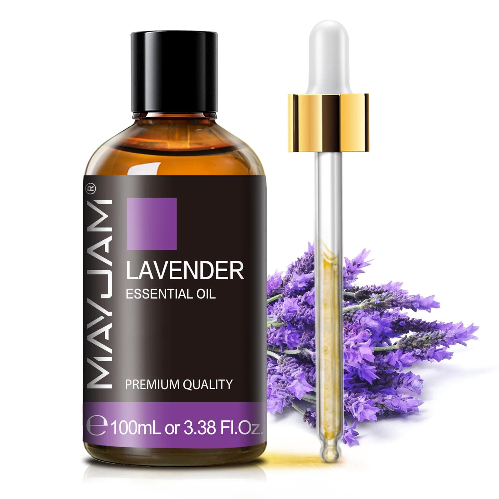 Aceites Esenciales Lavanda 100ML, MAYJAM Aceite de Lavanda 100% Puro, Ideal para Aromaterapia Aroma Difusor Fragancia Aceite Masaje