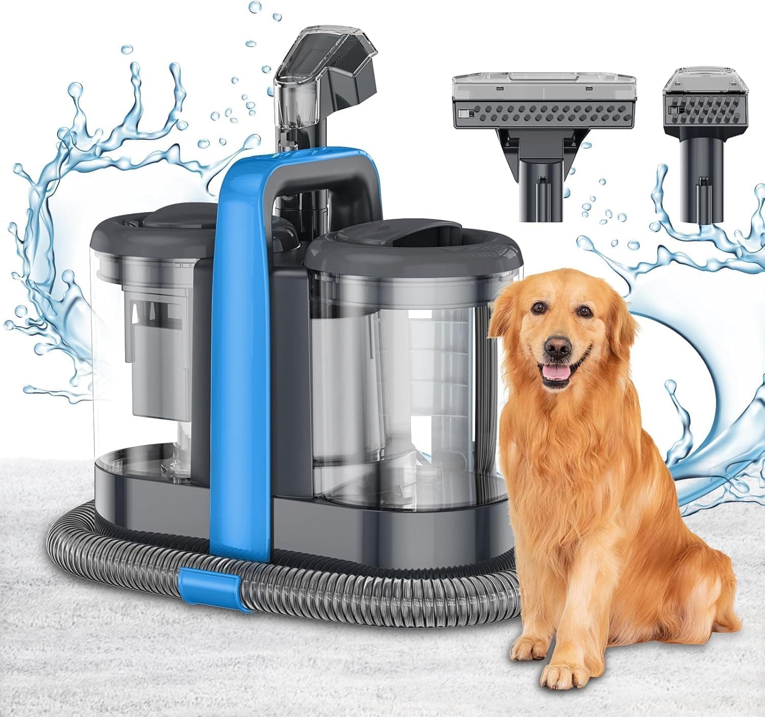 450W/ 12Kpa Lavatappeti Portatile,Lavatappeti,Aspirapolvere per Macchie,Lavatappezzeria,lava divano ad Acqua,lava tappezzeria Per Tappeti, Moquette,Tappezzeria (blu)