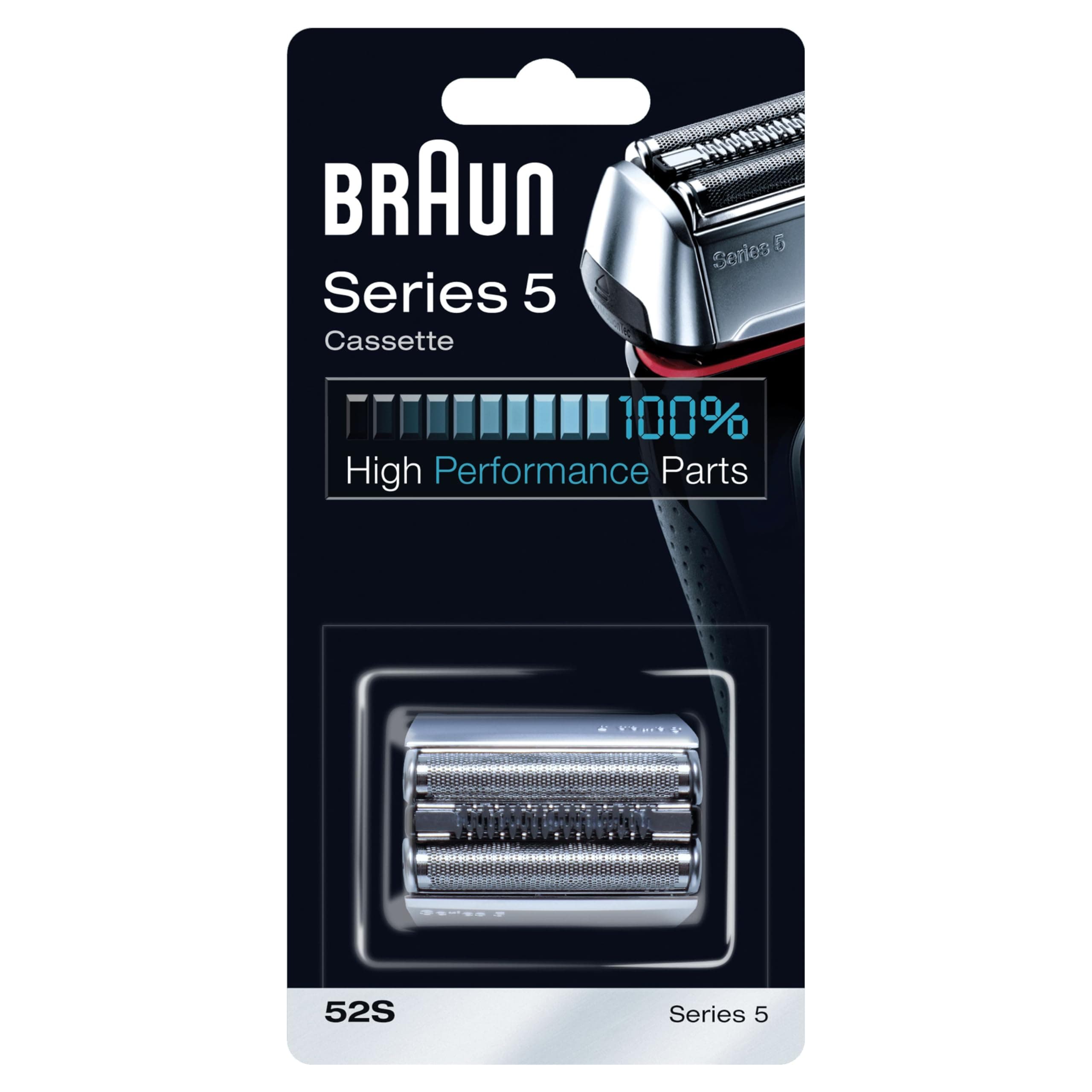 Braun Serie 5 52S, Testina Braun Serie 5 ORIGINALE Per Rasoio Elettrico Barba, Recupera il 100% Delle Prestazioni Del Tuo Regolabarba Uomo, Compatibile con i Rasoi Series 5