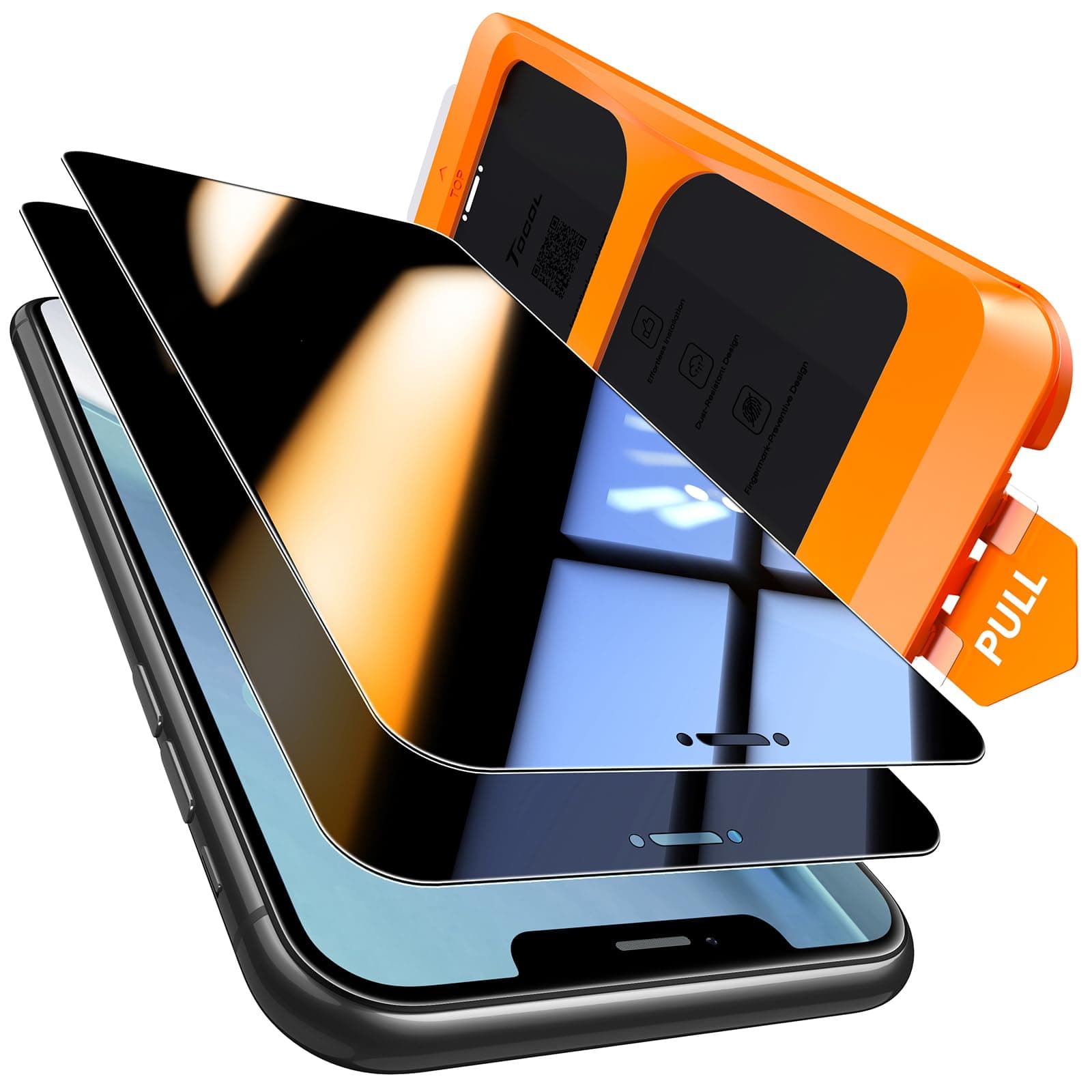 TOCOL Privacy Pellicola Protettiva per iPhone 11 Pro, iPhone 11 X, iPhone 11 XS 5,8 Pollici, 25° Reali Anti-Spy, Rimozione Automatica Della Polvere, Senza Bolle, Durezza 9H, 2 Pezzi