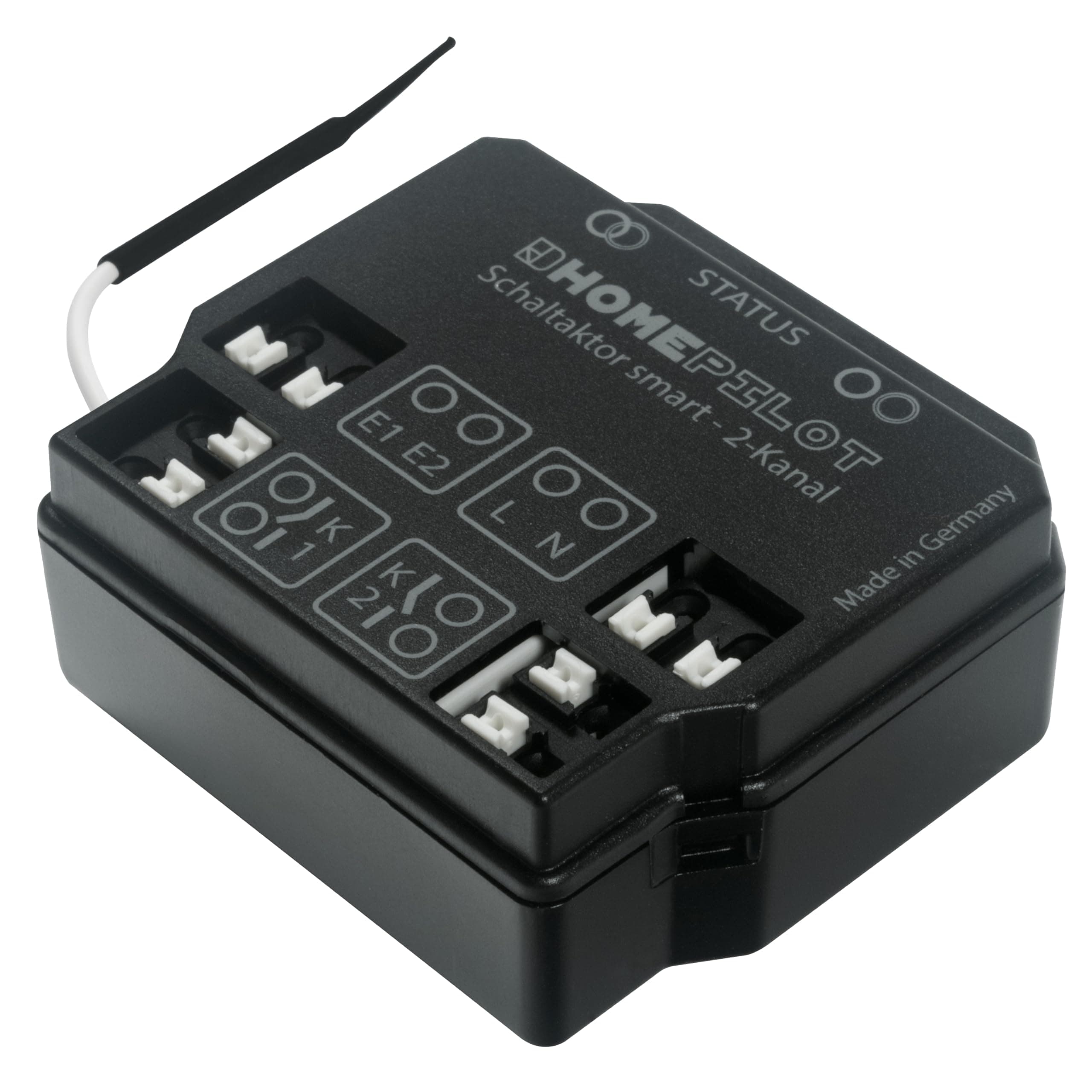 HOMEPILOT Schaltaktor smart 2-Kanal Unterputz (2x 6,5A, 1.500W, 230V) mit Funk, Smart Home nachrüsten z.B. für Lichtschalter, Steckdosen, Fußbodenheizung uvm. (App, Siri, Alexa via Gateway möglich)