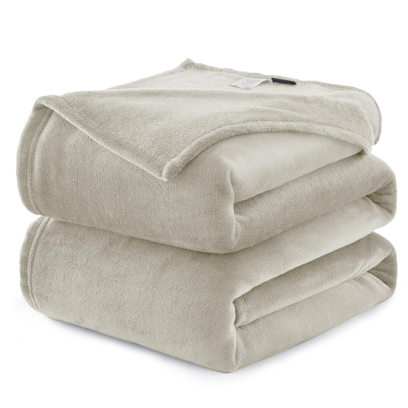 WAVVE Manta Extra Grande para Cama 180, Manta Franela para Sofá 230x270 cm, Sobrecama Suave, Cálida, Transpirable (270x230 cm, Beige)