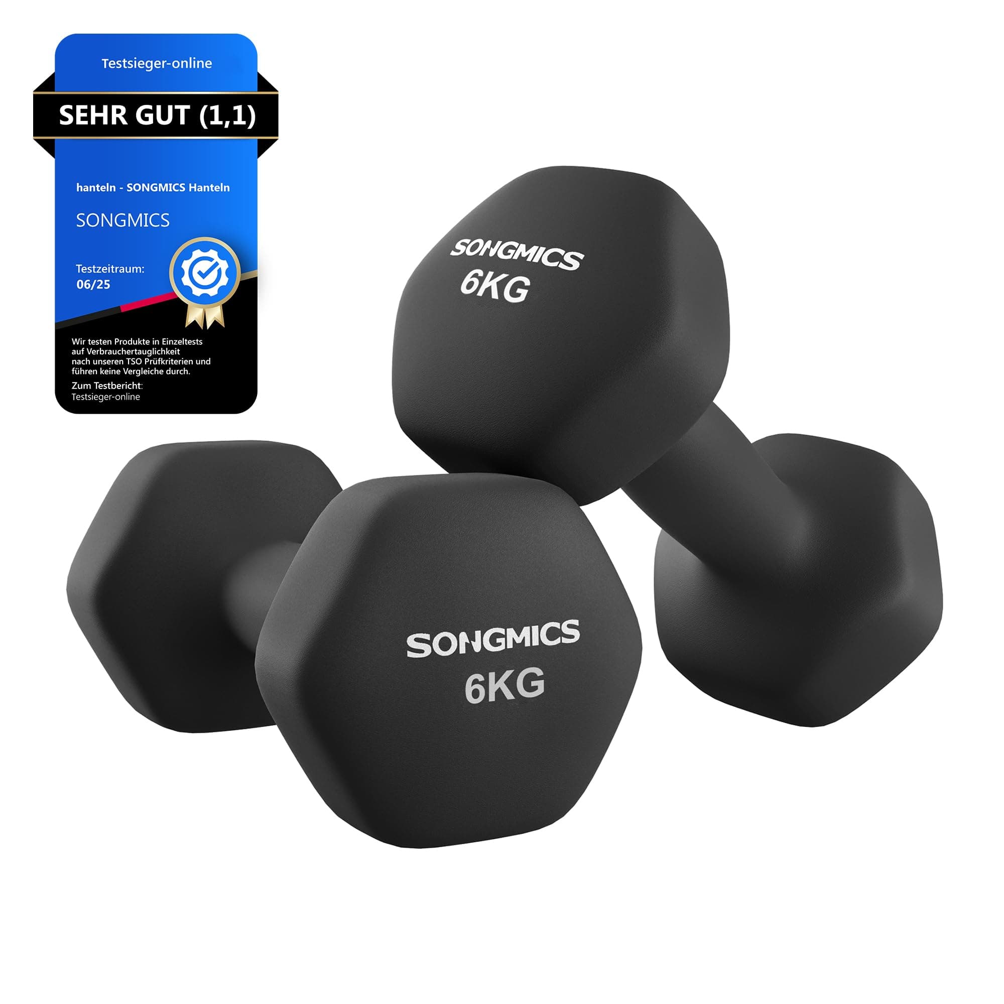 SONGMICS Kurzhanteln 2er Set Hanteln Hexagon Neopren Beschichtung Krafttraining Workout Fitness Training Zuhause