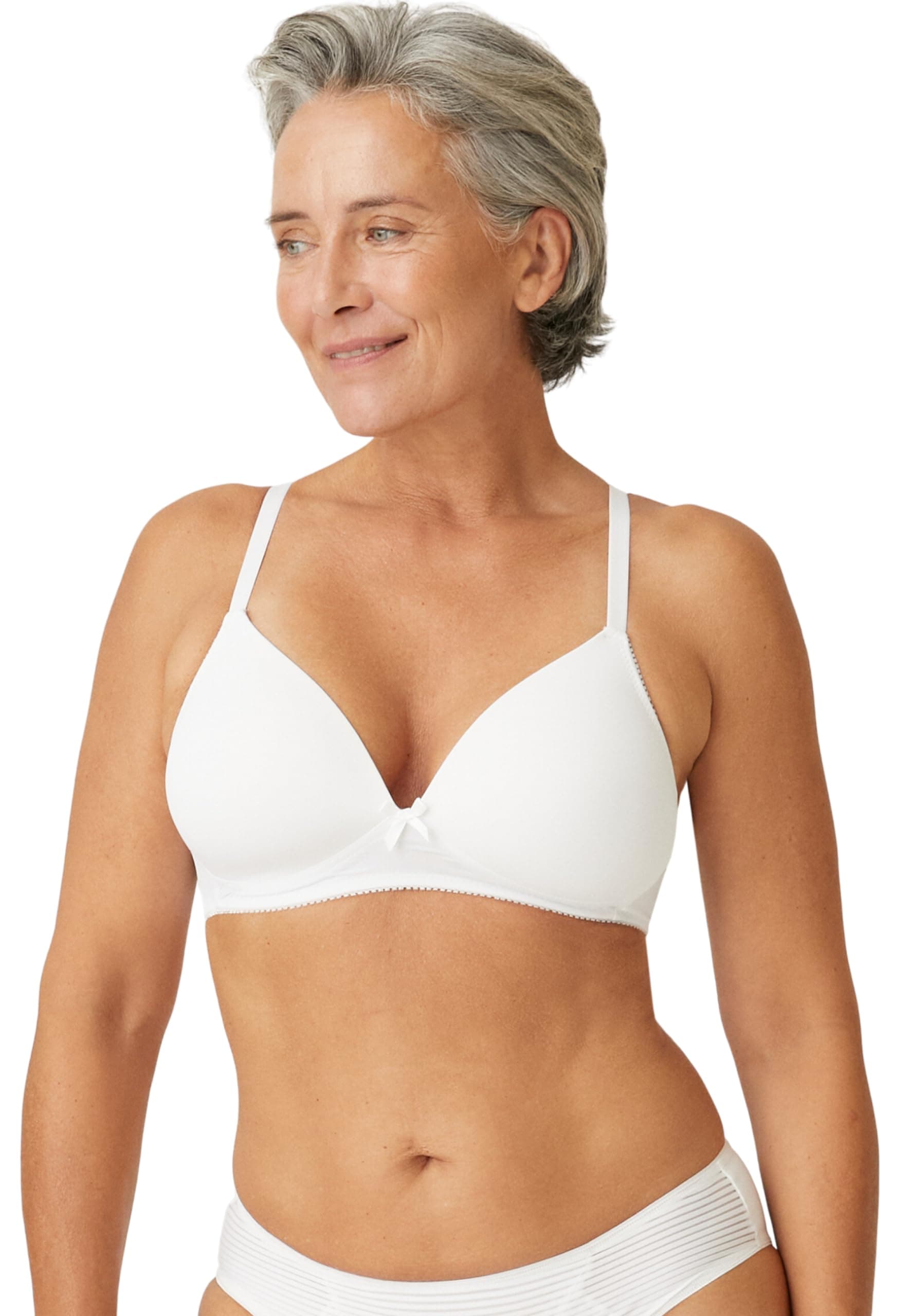 Naturana® Soft-BH ohne Bügel mit Schale [Cup A-D] Optimaler Sitz & maximaler Halt Dank Schnittführung & Breiten Trägern I T-Shirt BH I BH Damen ohne Bügel