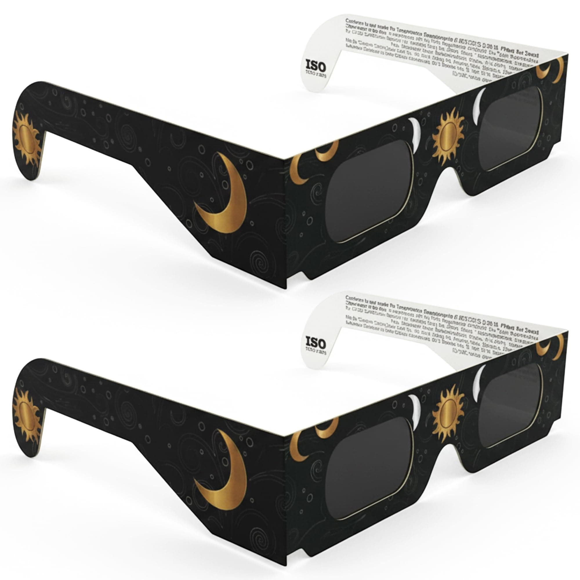 VOLTNGO Lot de 2 paires de lunettes pour éclipse solaire certifiées ISO 12312-2 et CE pour voir le soleil en toute sécurité - Éclipse totale du 12 août 2026 (total au Portugal, partiel au Royaume-Uni
