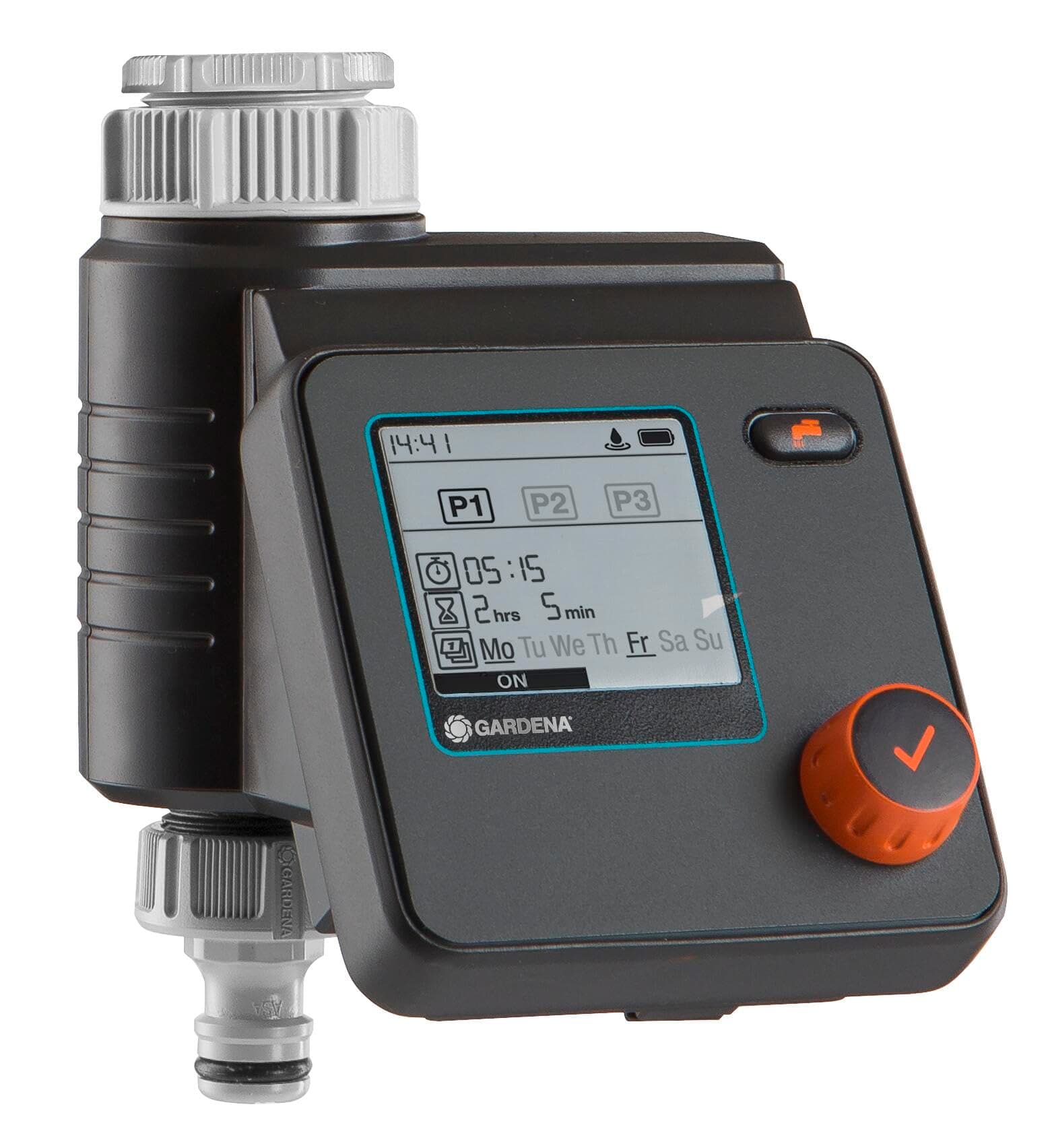 Gardena programmateur d'arrosage Select : arrosage automatique et rapide, flexible grâce à 3 programmations, fonction arrosage manuel (1891-20)