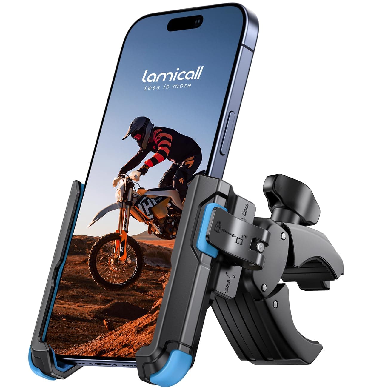 Lamicall Supporto Telefono Bicicletta - [1S Blocco] 360° Rotazione, Stabile & Sicuro, Fissaggio e Rimozione Rapido, Perfetto per Video, Porta Cellulare Moto per iPhone 17/16 Galaxy e 4,7-7" Smartphone
