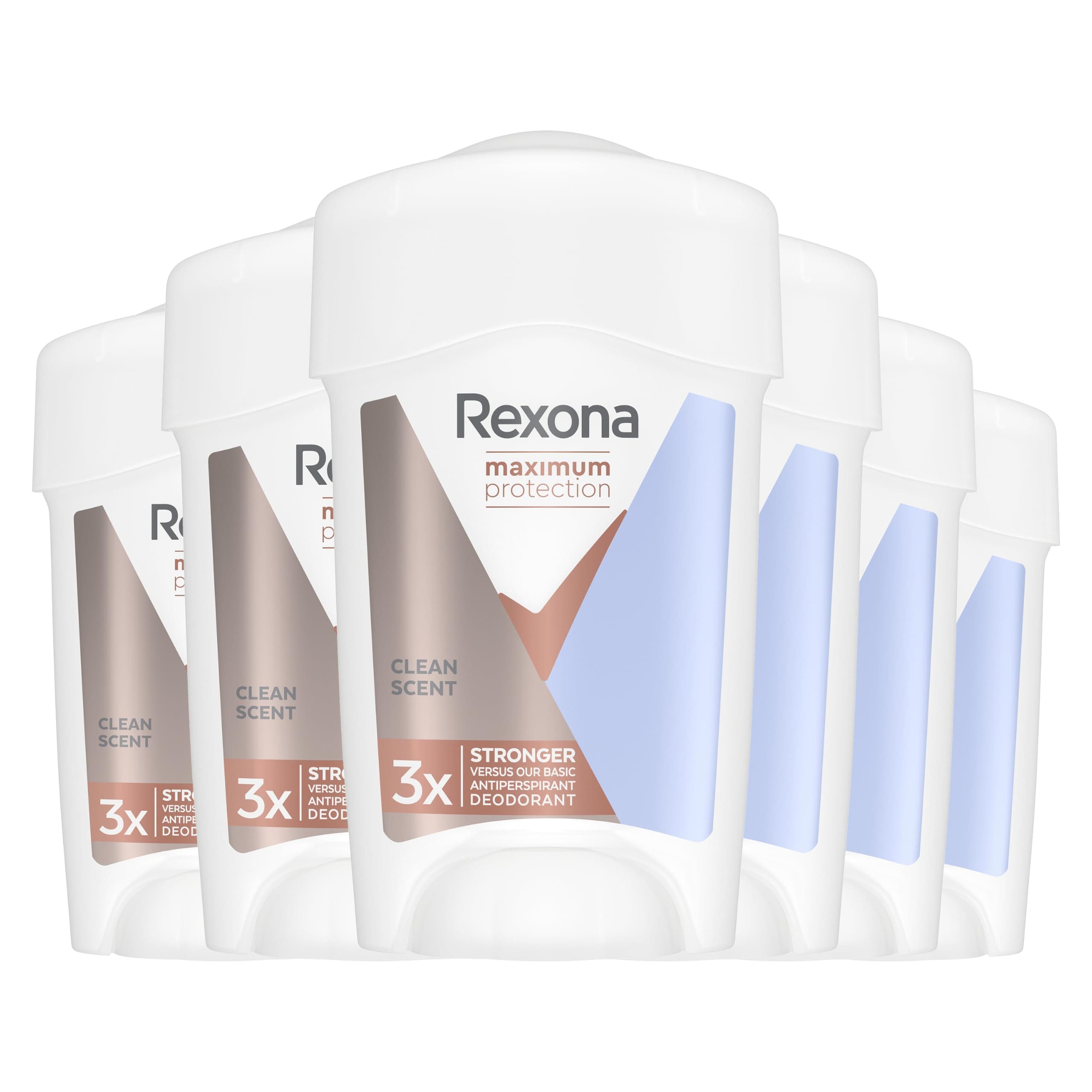 REXONA - Déodorant Femme Clean Scent - Stick Anti-transpirant - 3x plus efficace contre la transpiration - Protection 96h - 45ml (Lot de 6)