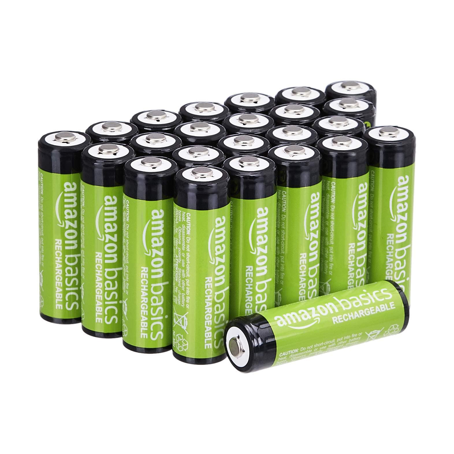 Amazon Basics Lot de 24 piles rechargeables AA NiMH, 2 000 mAh, 1,2 V, rechargeables jusqu'à 1 000 fois, préchargées