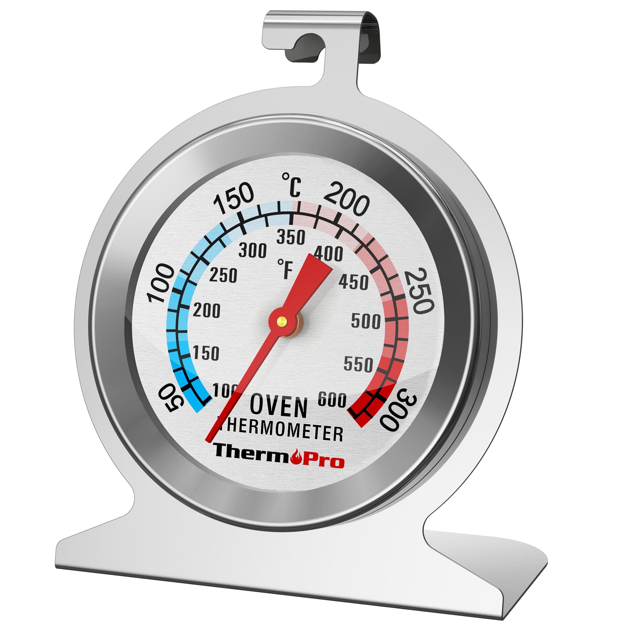 ThermoPro Termometro da forno analogico termometri forno in acciaio inossidabile termometro da cucina interno per forno termometro da cucina con quadrante grande argento AOT200