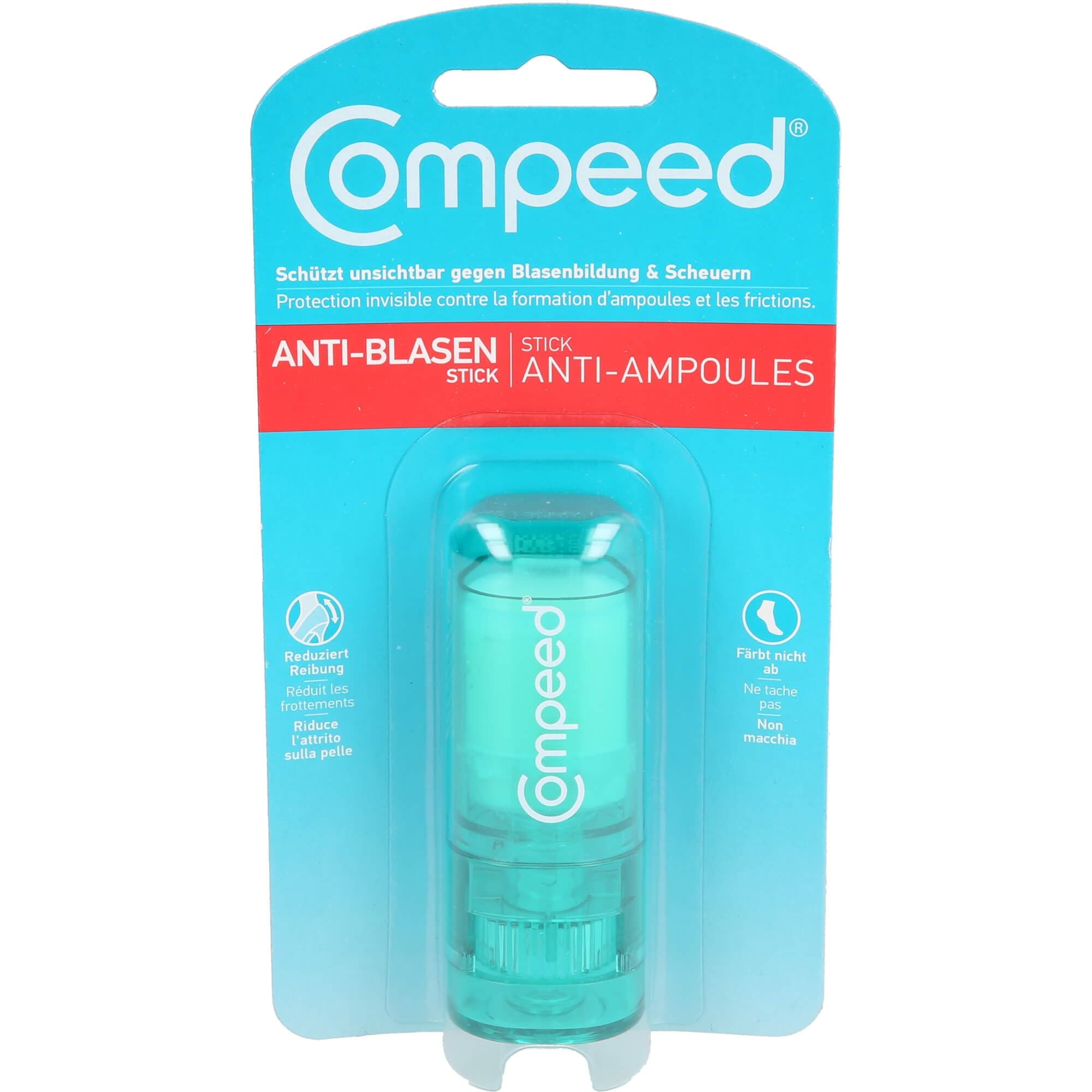 Compeed Anti-Blasen Stick - Schützt unsichbar vor Blasenbildung und Scheuern - Reduziert sofort die Reibung auf der Haut, 1 Stick (8ml)
