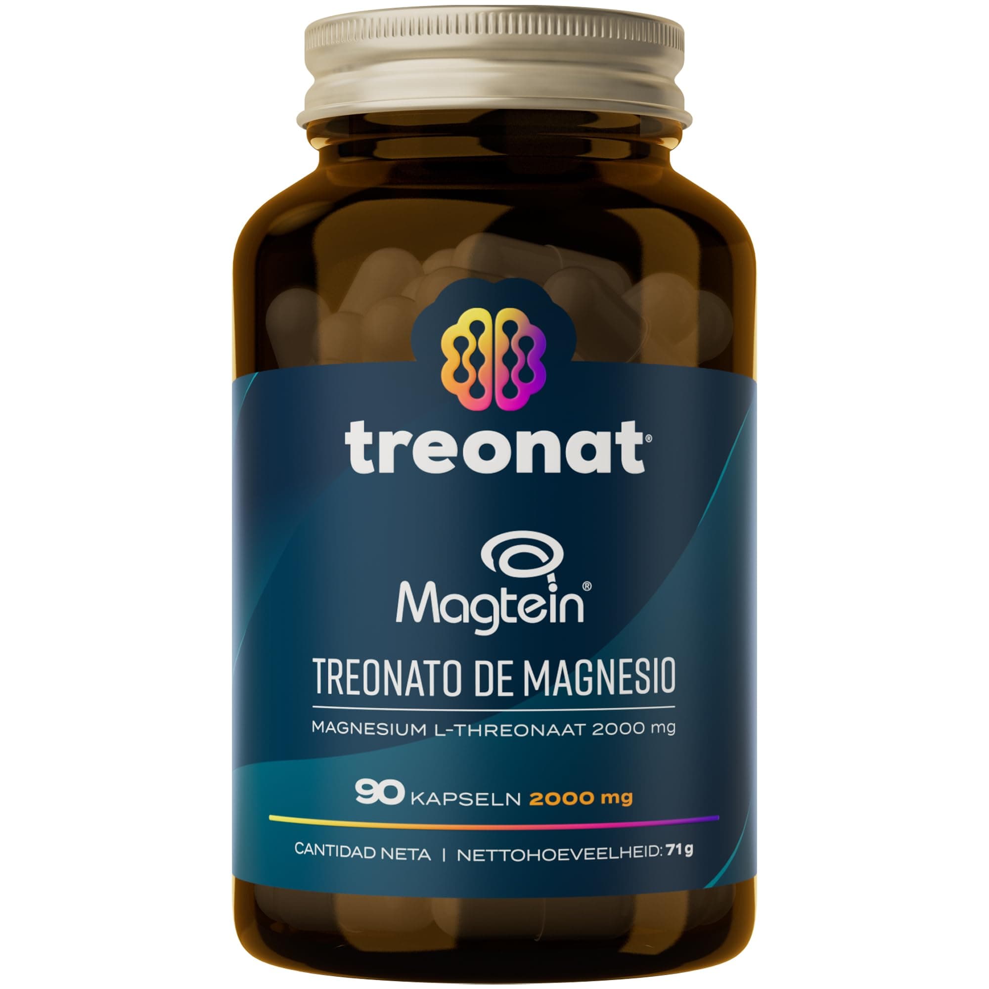 Treonat- L-Treonato de Magnesio - Mejora el Sueño y la Memoria, Avalado por más de 10 Estudios Clínicos, Salud Cerebral Óptima con Treonato de magnesio Puro en cápsulas 2000mg de Magtein®