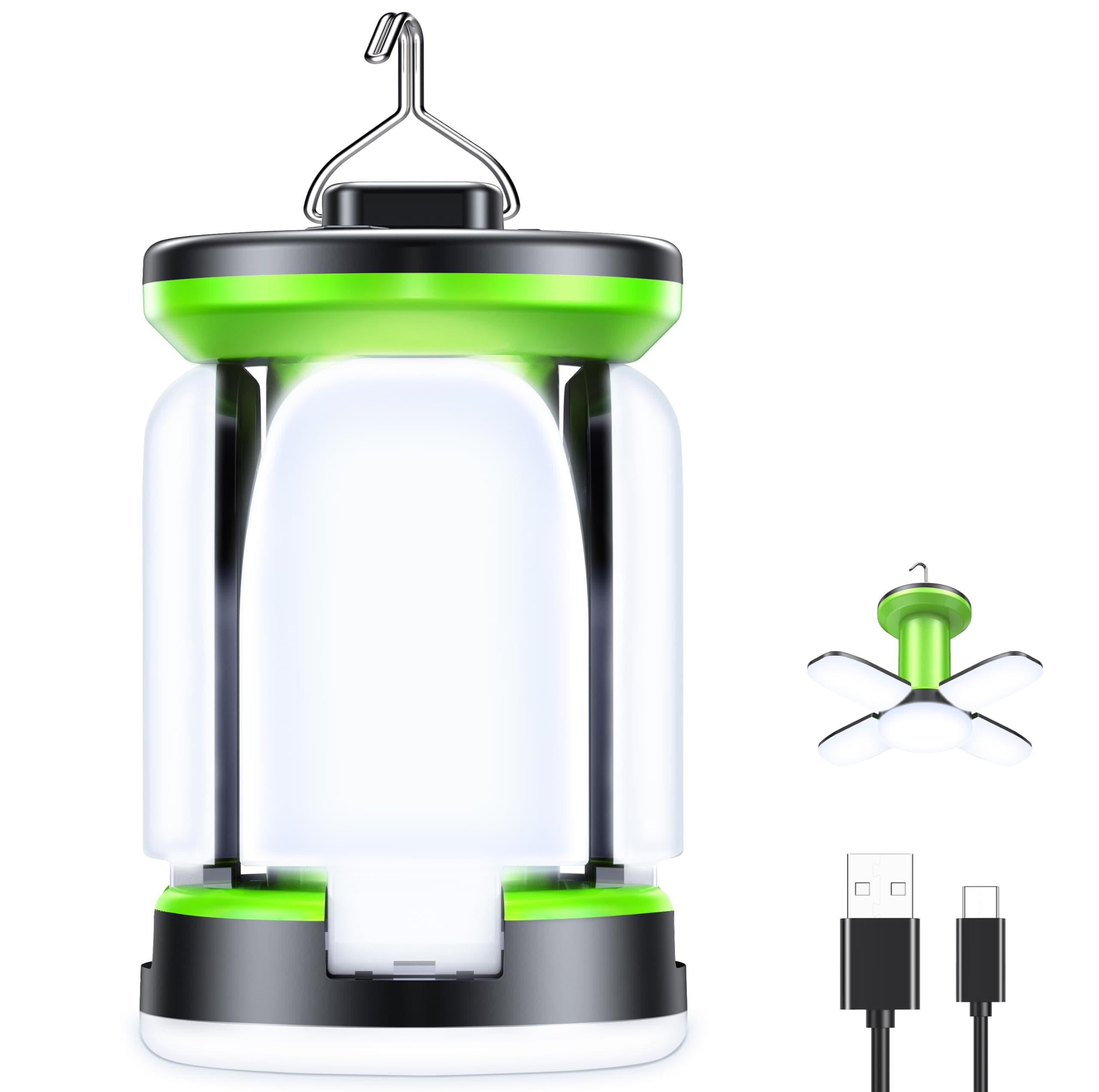 Blukar Lampada Campeggio Ricaricabile, 60 LED Luce Campeggio | Super Luminoso, 7 Modalità, Lunga Durata, Portatile Lampada per Tende Sospesa per All'aperto/Emergenza