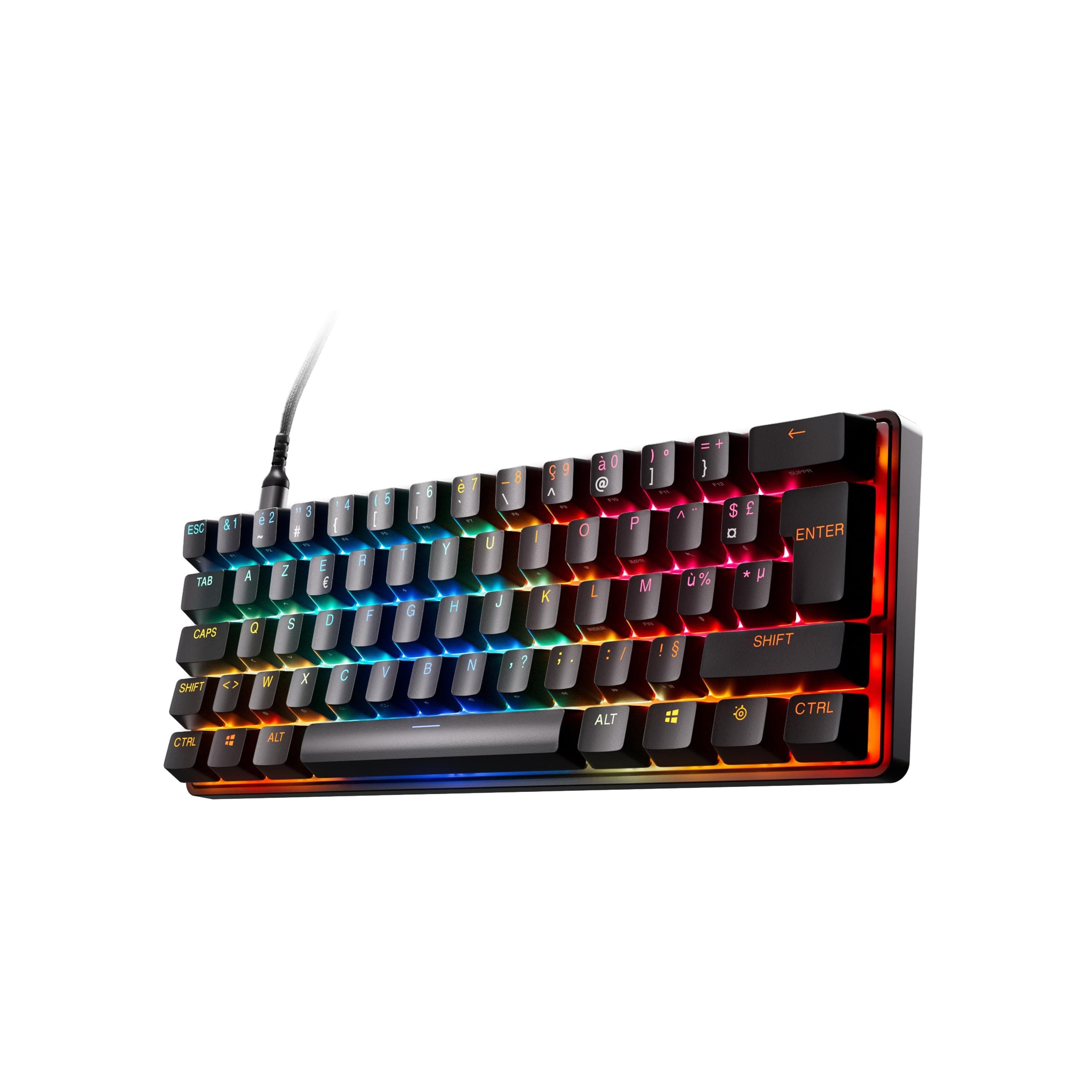 SteelSeries Apex Pro Mini Gen 3 Switchs OmniPoint 3.0 - Actionnement Ajustable - Rapid Trigger - Préréglages prêts à Jouer - Mode Protection - Rapid Tap/SOCD - OLED - Capuchons PBT - Format FR AZERTY