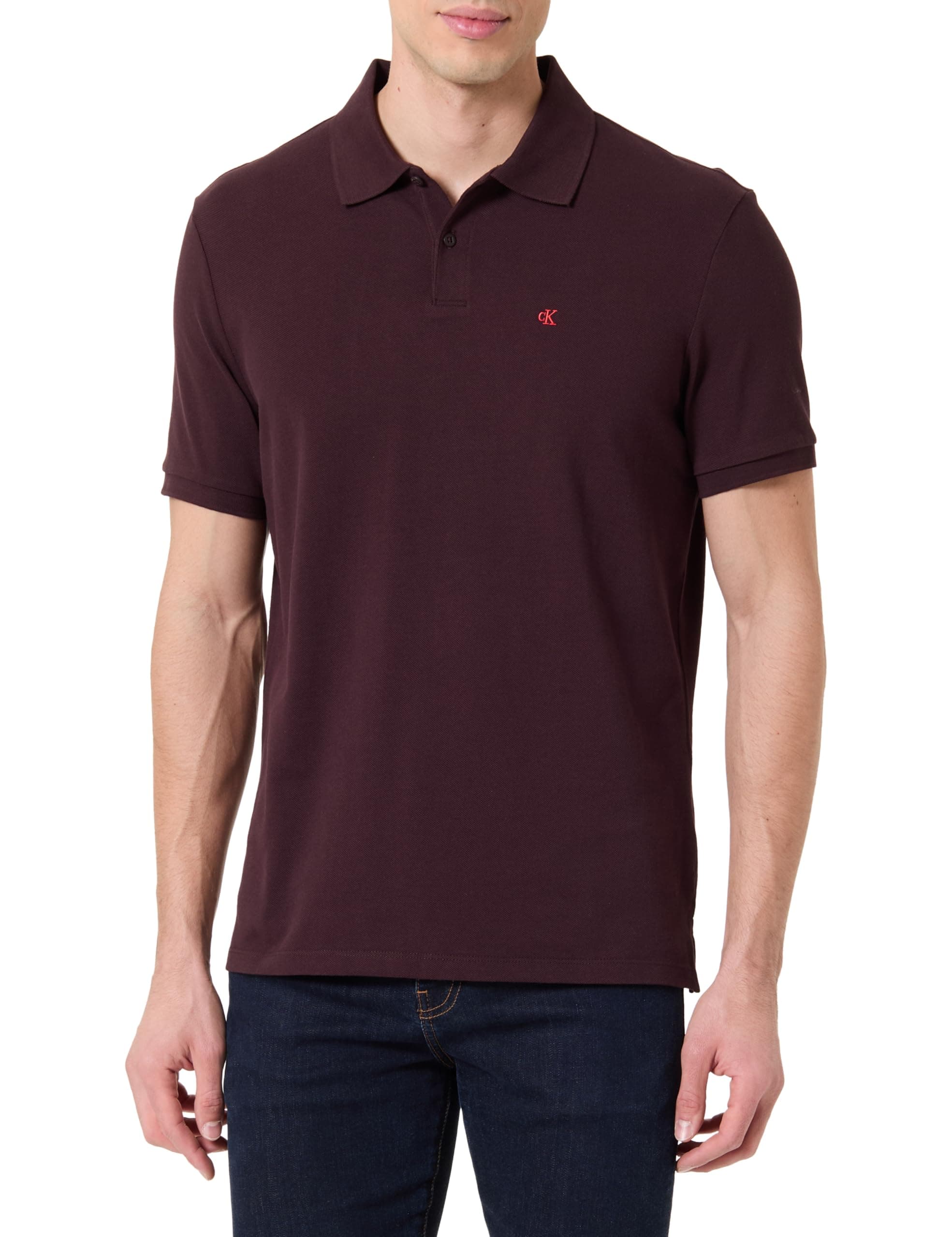 Calvin Klein Polo de Manga Corta Hombre Monogram Pique de algodón