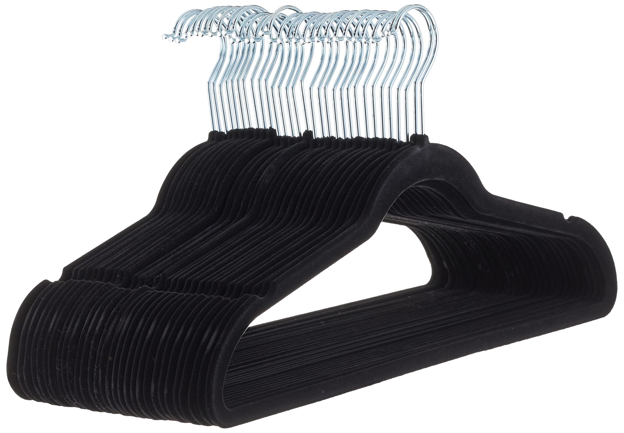 Amazon Basics Samtbügel für Anzüge, 30er-Pack, Schwarz