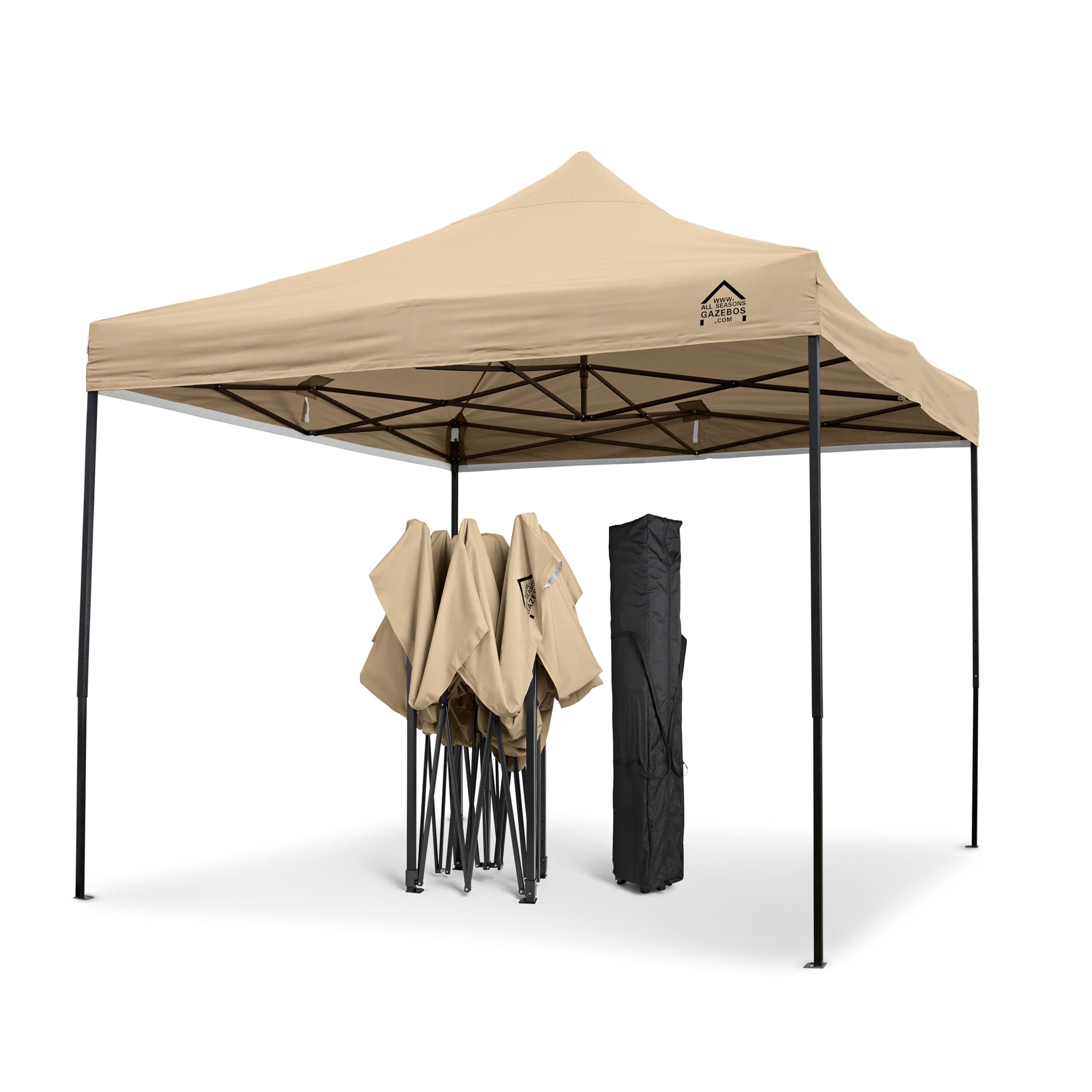 All Seasons Gazebos | Tonnelle Pliante 3x3m | Matériaux Robustes, Entièrement Étanches et de Haute Qualité (Beige)