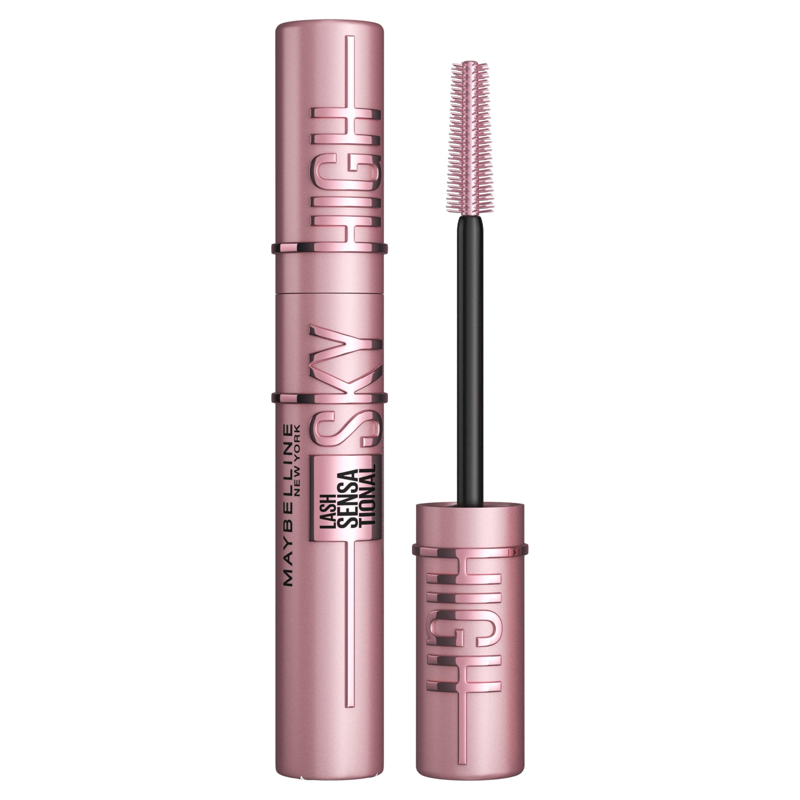 Maybelline New York Sky High Mascara Volume Intense Very Black 7,2ml | Extraits bambou et fibres, Brosse flexible capture chaque cil, Testé dermatologique, Yeux sensibles et lentilles