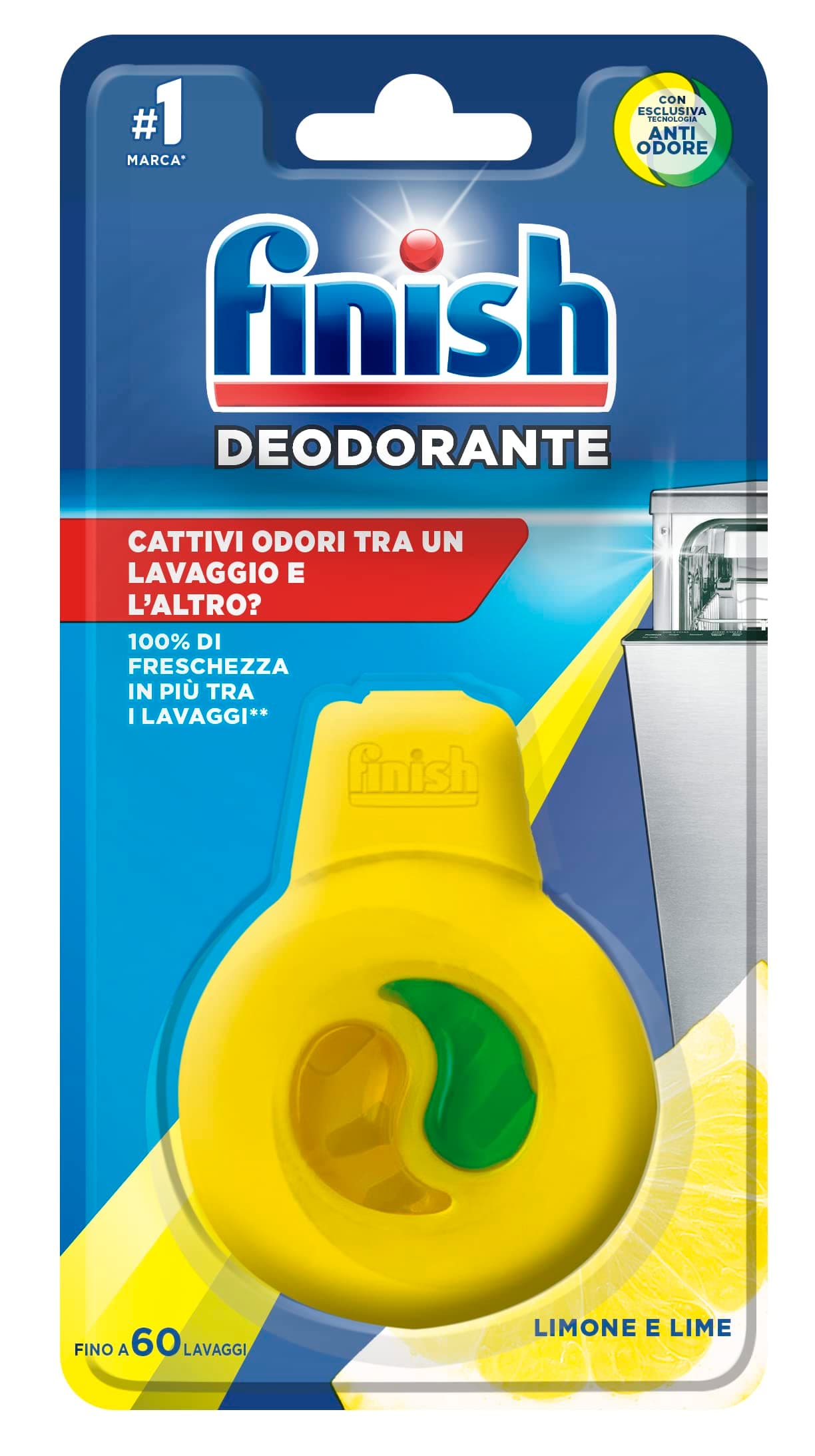 Finish Deodorante per Lavastoviglie, Profumo di Limone