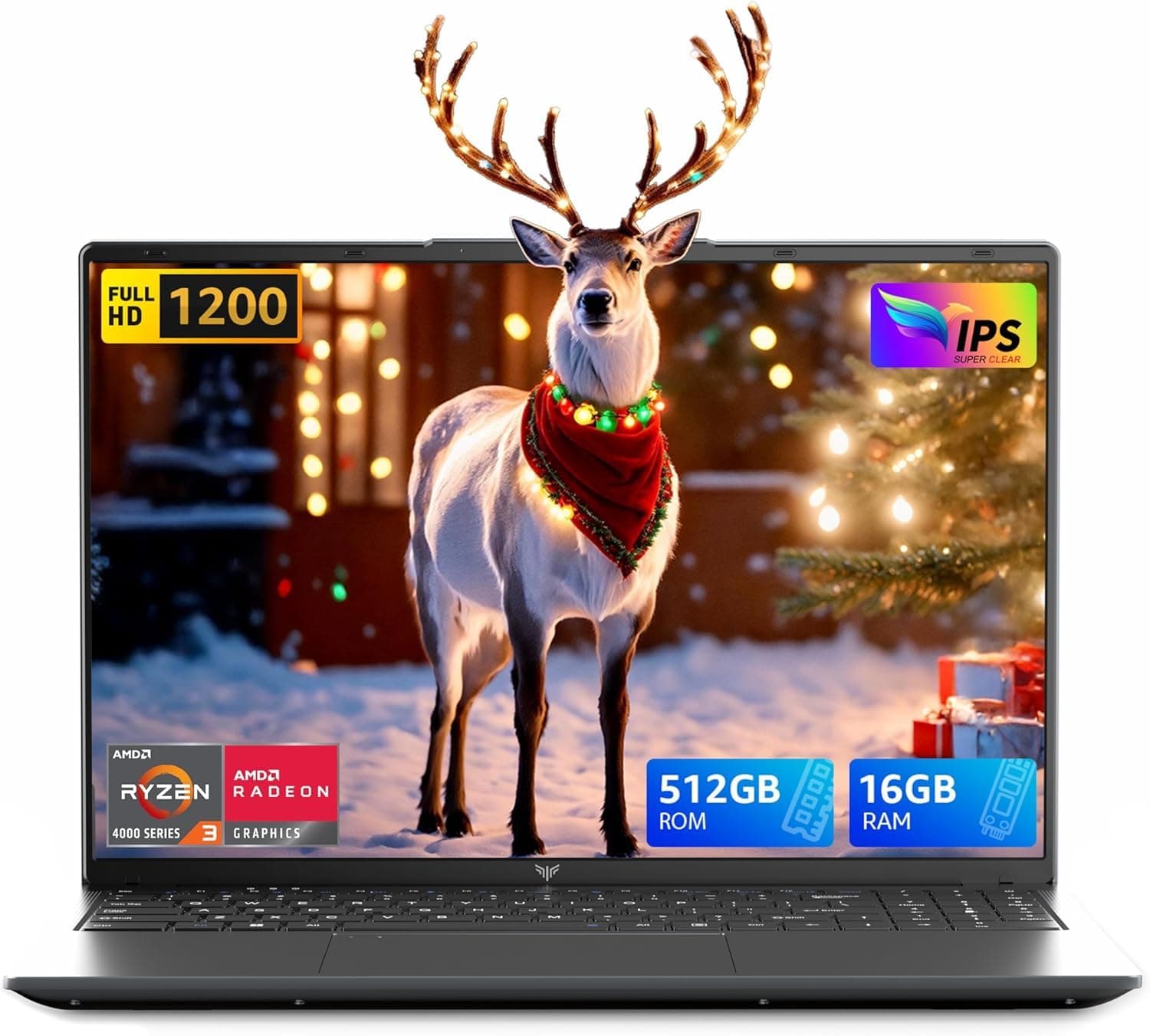 Tivique Ordenador portátil de 16 Pulgadas FHD, Ryzen 4300U hasta 3.7GHz, Superior a 3500U/3200U/N150, 16GB RAM DDR4 512GB SSD Expansible a 2TB, HDMI, BT5.0, Type C, Ordenador para Oficina y Estudio