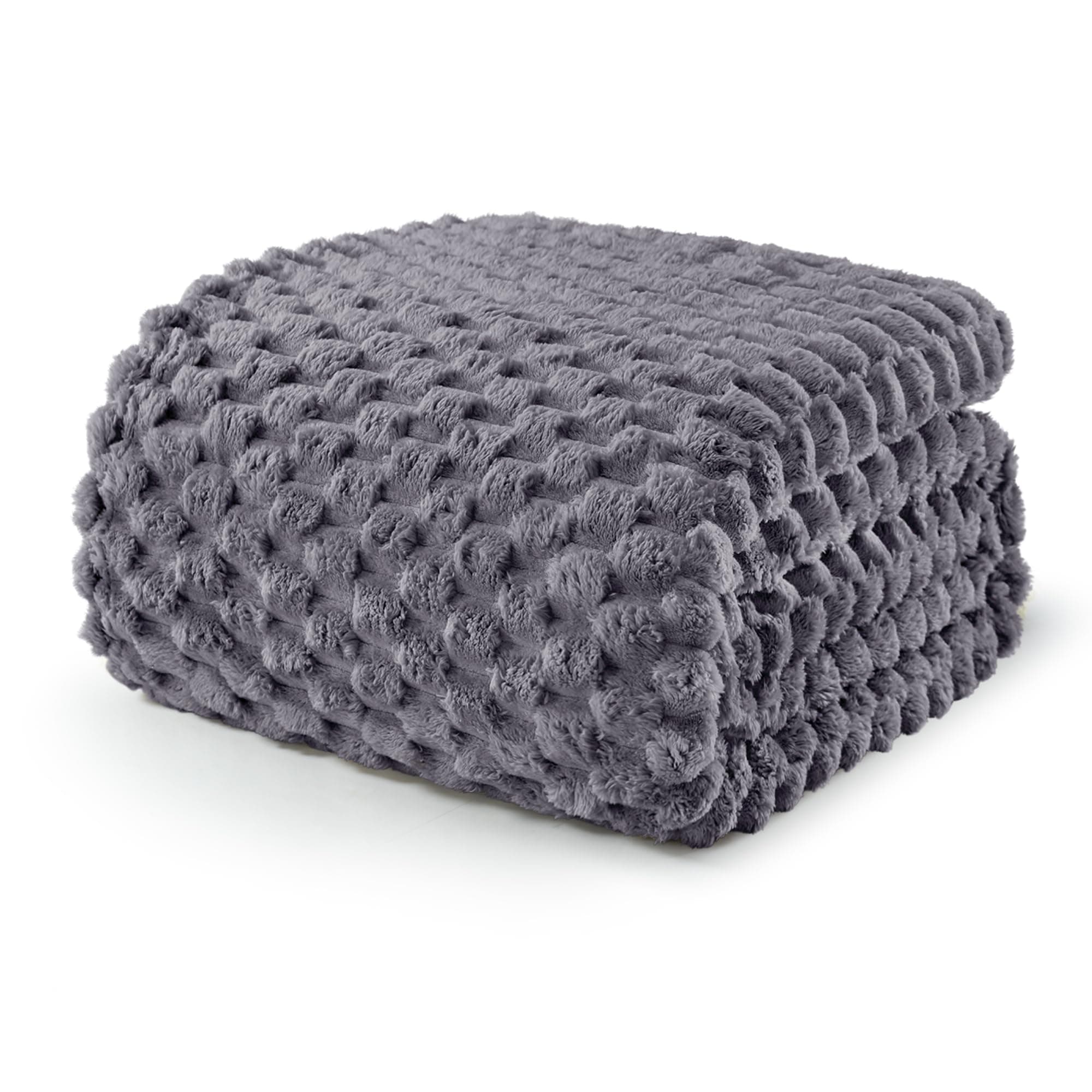 Exclusivo Mezcla Plaid Couverture Polaire 230 x 270 cm, Plaid Jeté de Canapé, Couverture pour Le lit léger Douillet et Moelleux pour Toute la Saison, Gris foncé