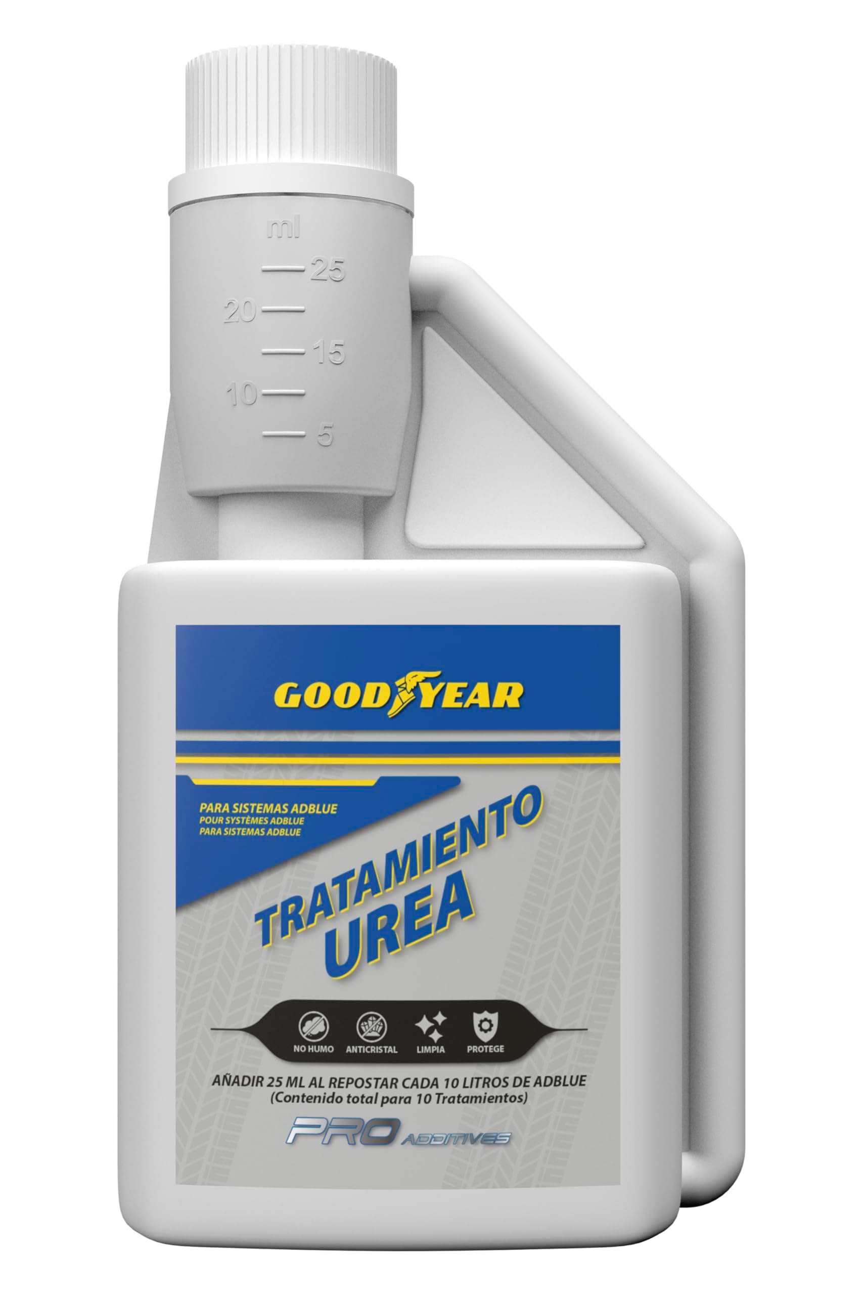 Goodyear Tratamiento Anticristalizante de la Urea para Sistemas AdBlue con Dosificador Pro Additives. Aditivo de AdBlue 250 ml.