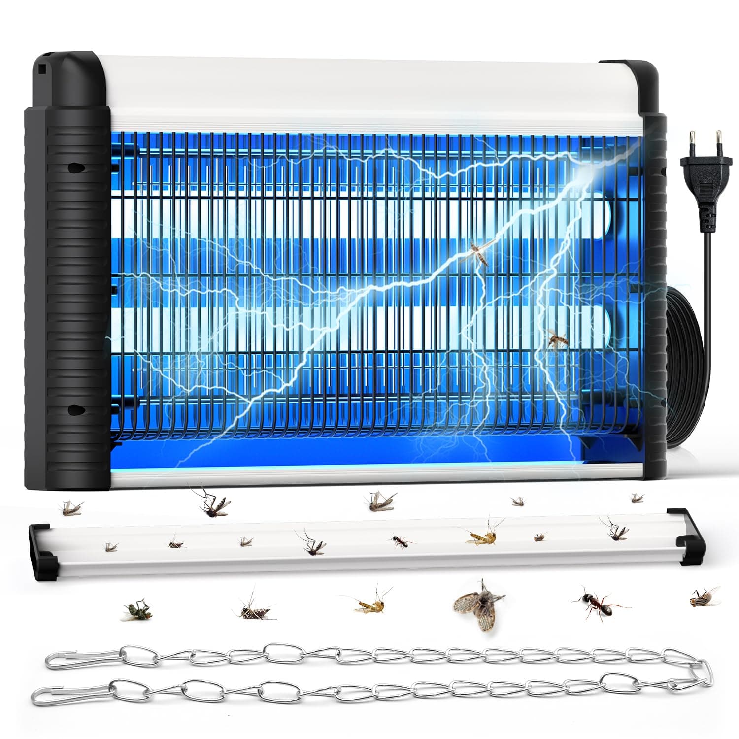 AOKKR Tue Mouche Électrique 35W 4000V, Lampe Anti Moustiques UV Puissante pour Intérieur jusqu’à 80m², Sans Produits Chimiques, Efficace contre Mouches, Moustiques et Mites