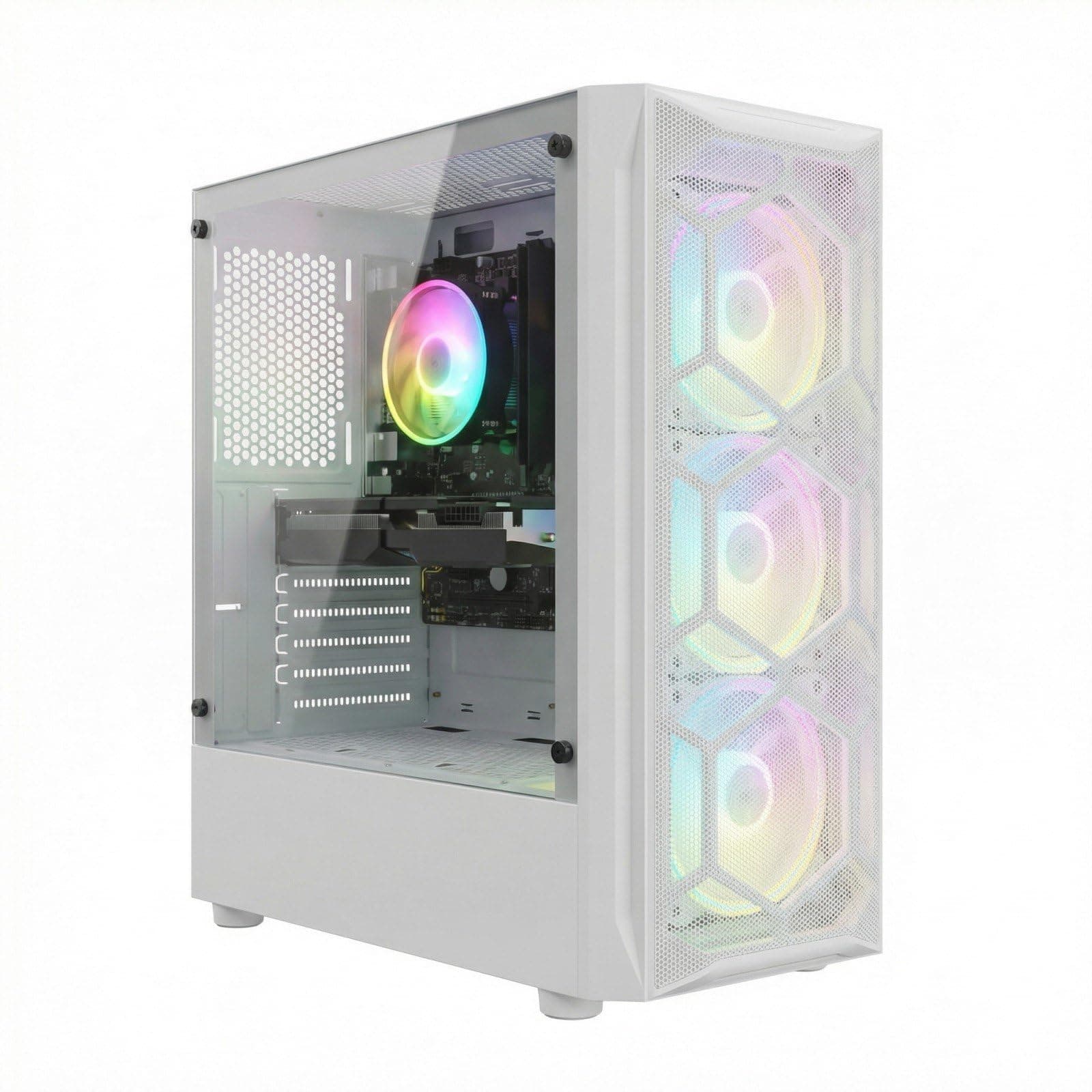 STGsivir PC Gaming, Core i7 8.ª Gen,RTX 3060 12G,32G DDR4,1T SSD | Ordenador Gaming para Streaming, Edición de Video,Tareas,hasta 4.1 GHz,WiFi 6,BT 5.0,4K,HDMI,Win11 Pro,ARGB,Blanco