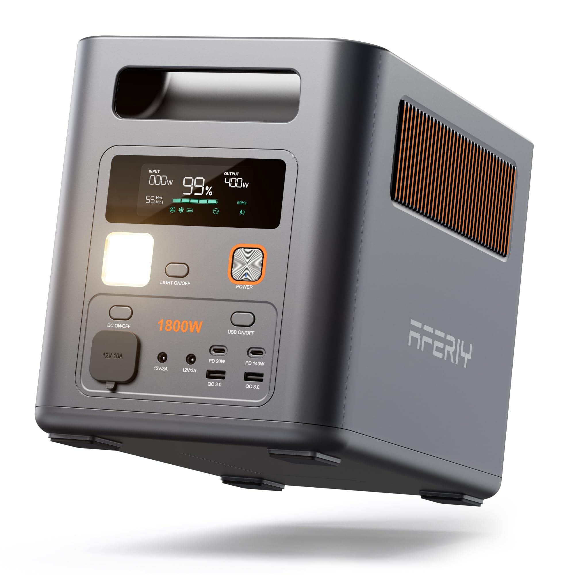 AFERIY 1800W 1024Wh Station Électrique Portable, P180 Pro Générateur Électrique Solaire, Recharge Rapide 0-80% en 36 Min, 220V-240V, Batterie Nomade LiFePO4 avec UPS, BMS, pour Camping, RV, Vacances