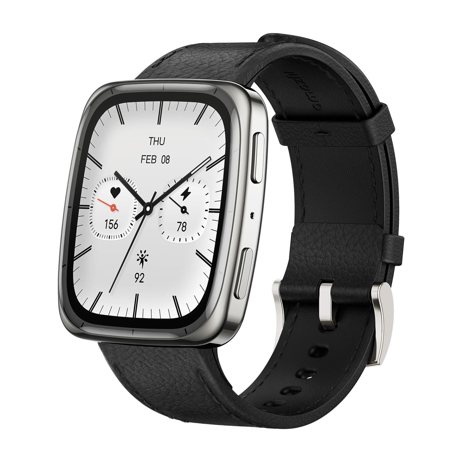 Amazfit Active 2 Premium Square Montre Connectée Homme Femme, 43mm, NFC, GPS, Cartes, Écran AMOLED 1,75", Autonomie 10 Jours, 160+ Sports, Étanche, Suivi Cardio & Sommeil, pour Android & iPhone