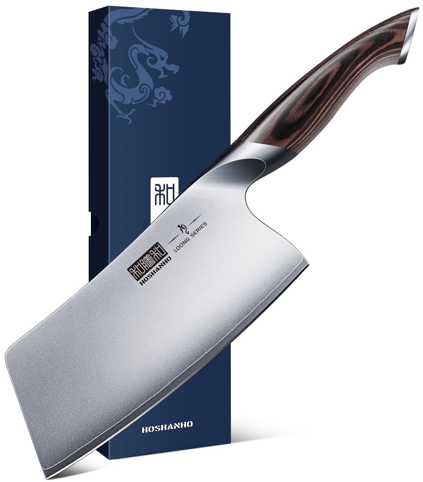 HOSHANHO Feuille de Boucher, 18cm Couteau de Chef de Cuisine Professionnel | Couteau de Cuisine Chinois, Couperet de Cuisine Japonais Couteaux Cuisine Tranchant Adapté aux Fruits, Légumes et Viande